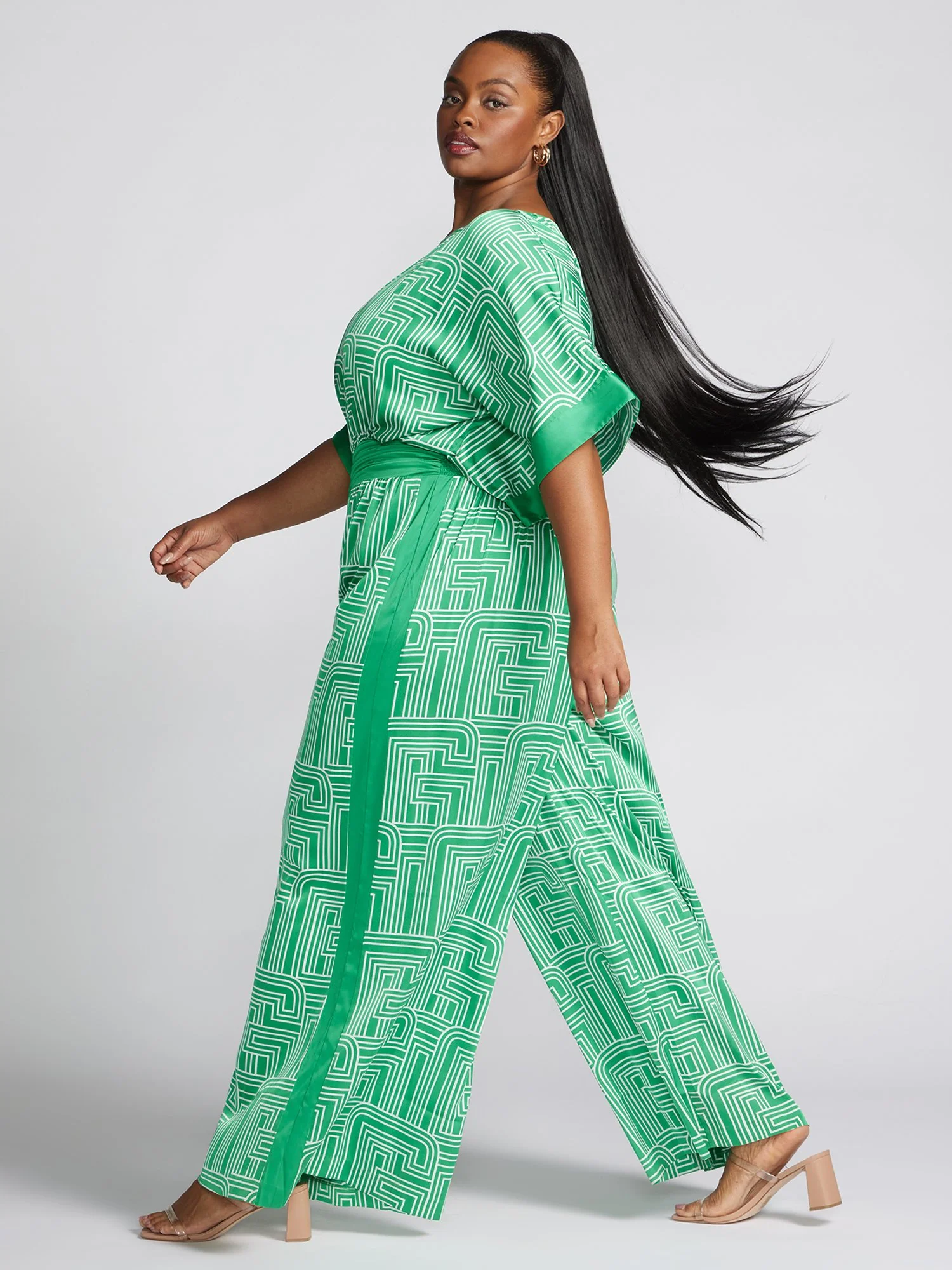 Adah Geometric Print Wide Leg Jumpsuit - Image 3
