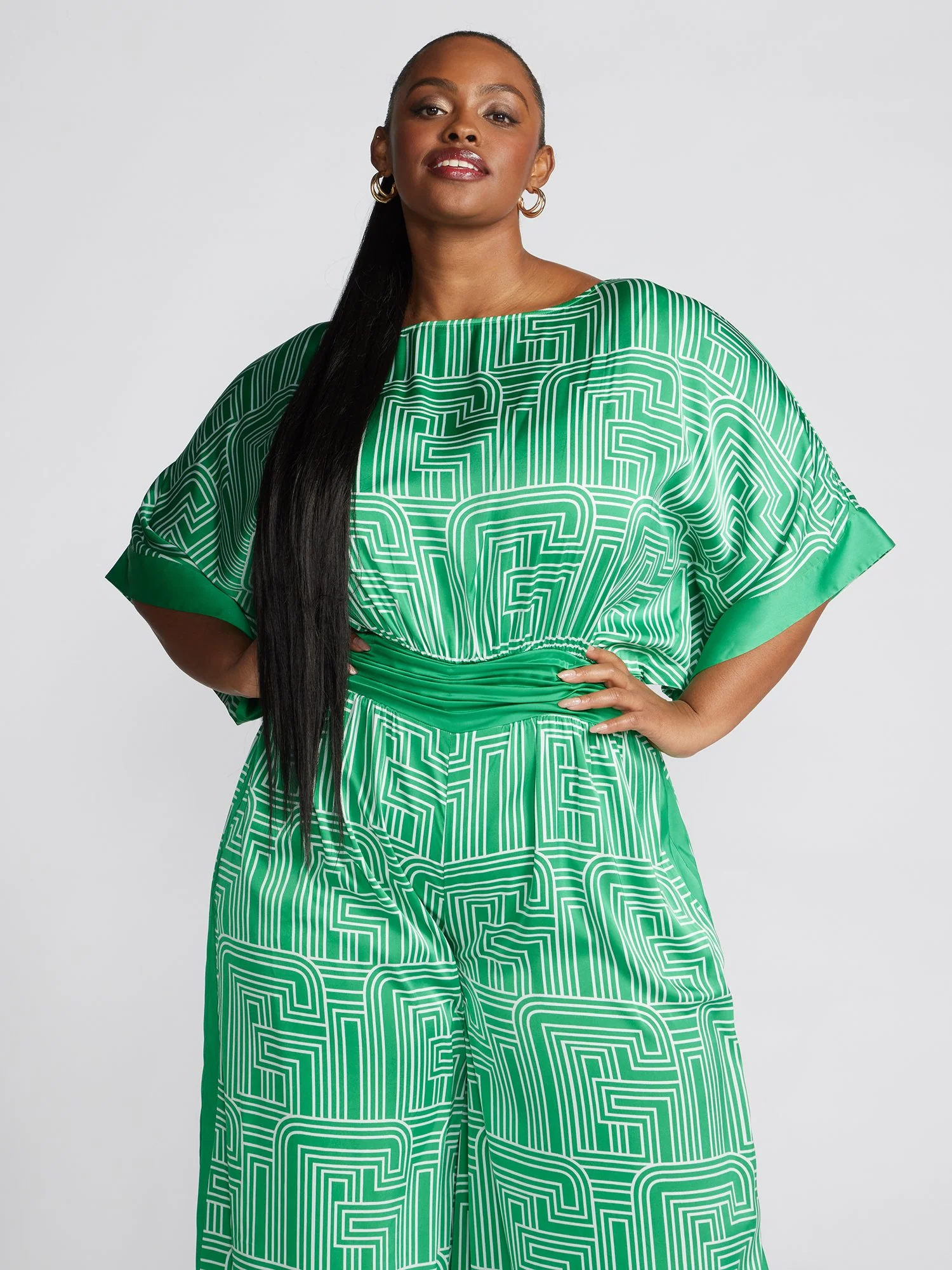 Adah Geometric Print Wide Leg Jumpsuit - Image 5