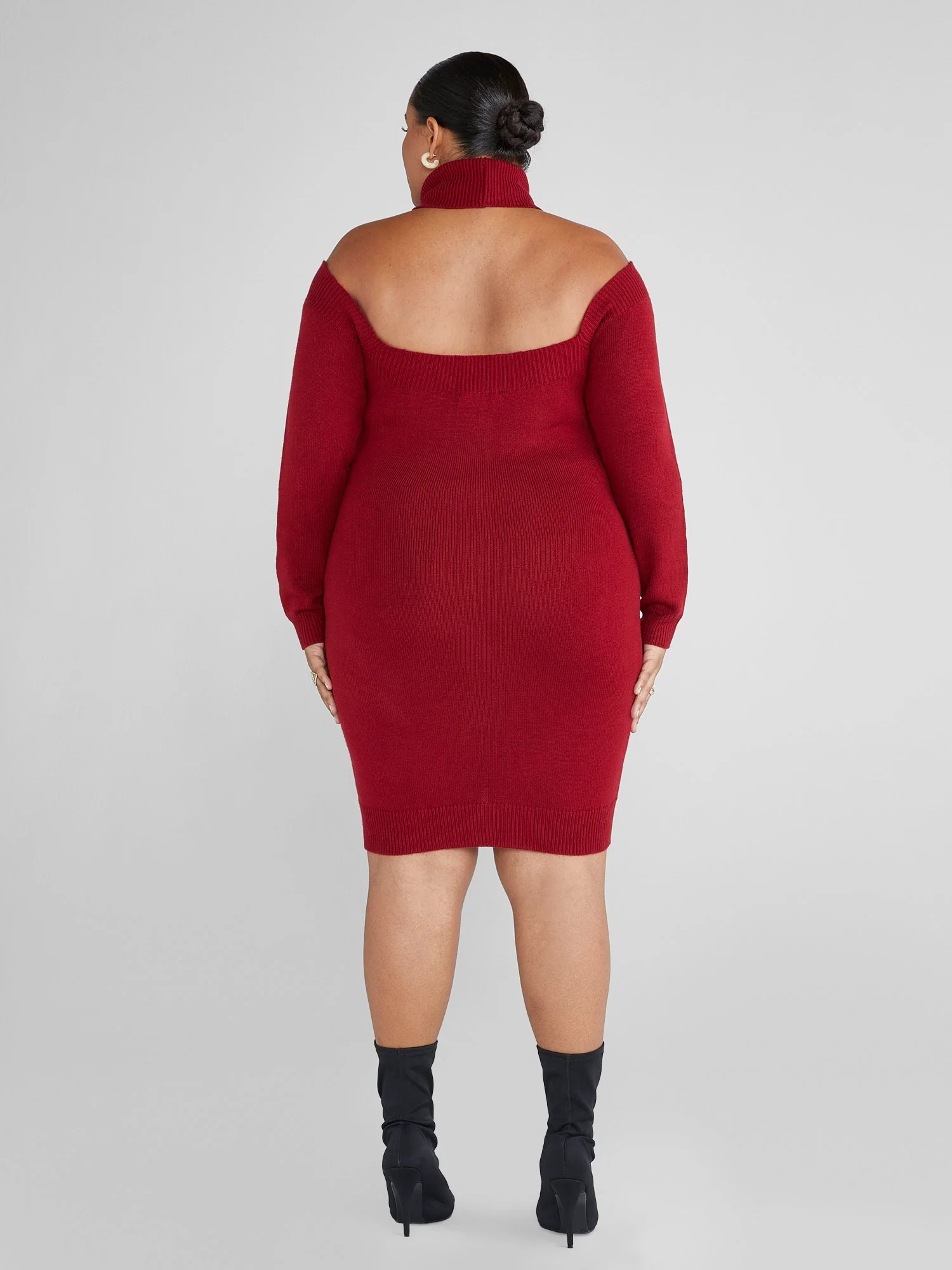 Adela Cold Shoulder Turtleneck Sweater Dress - Image 3