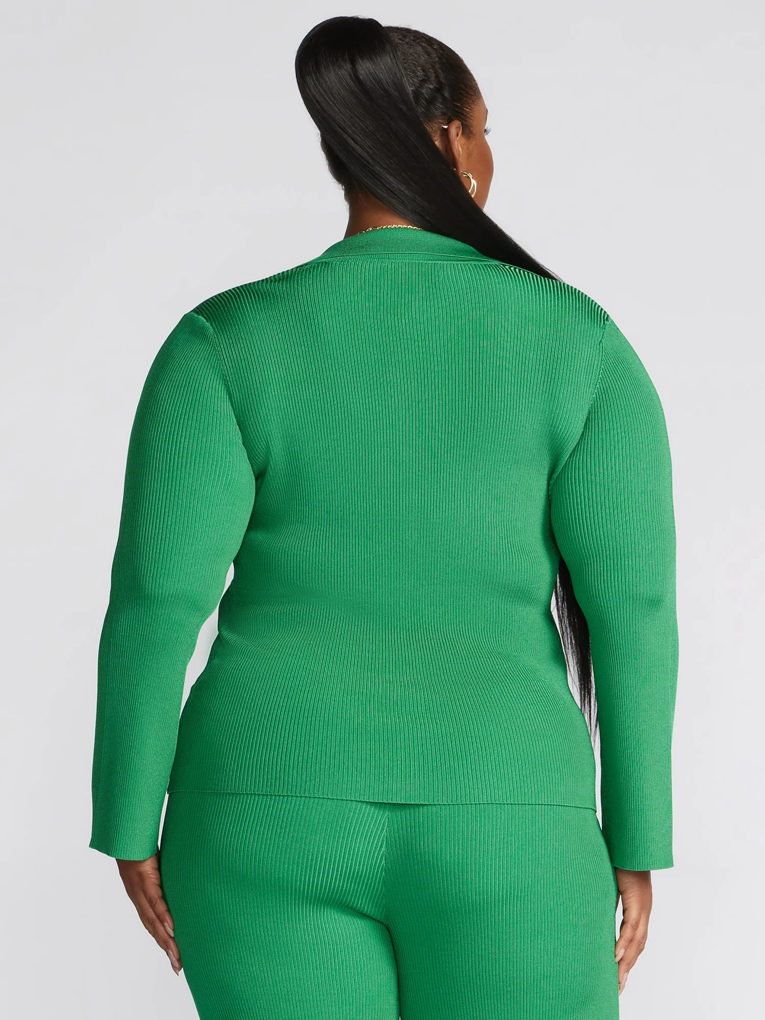 Akhzari Ribbed Knit Button Front Top - Image 2