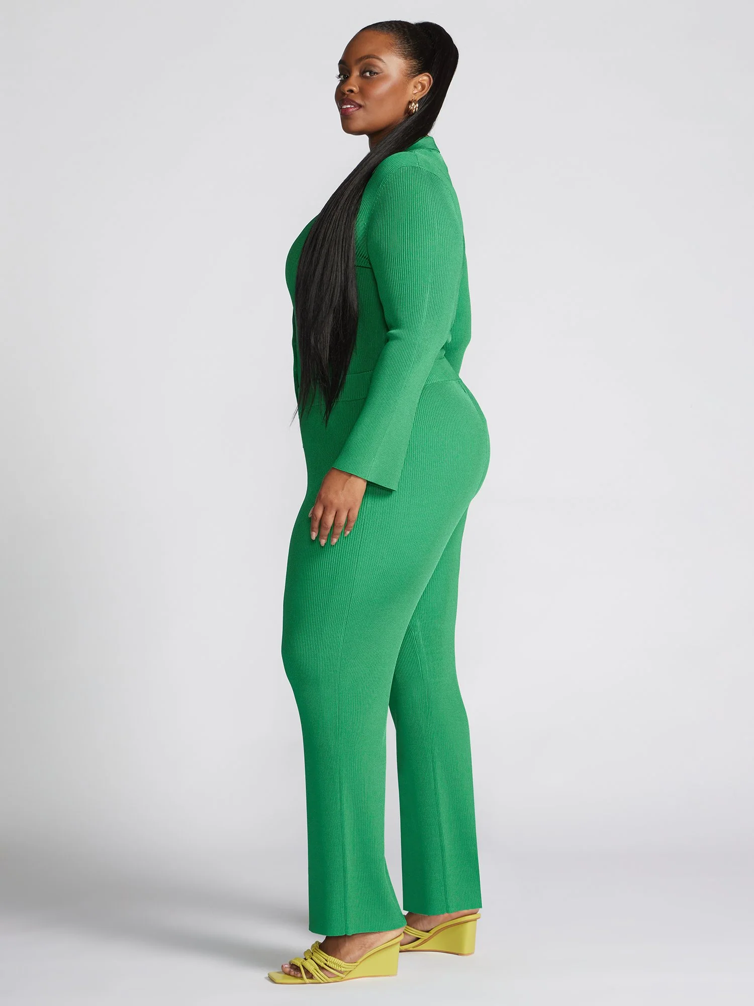 Akhzari Ribbed Knit Wide Leg Pants - Image 3