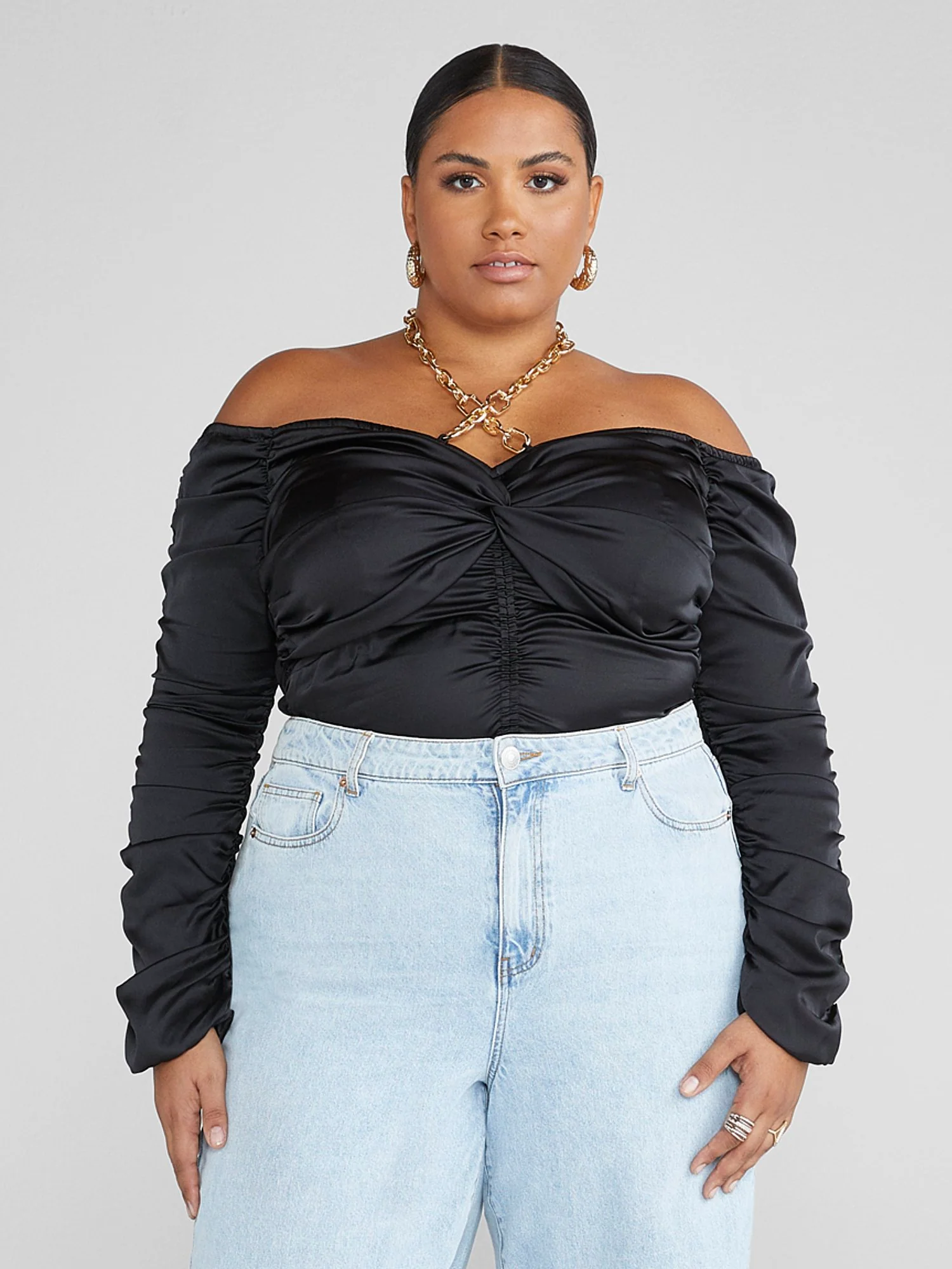 Akira Chain Halter Ruched Top - Image 2