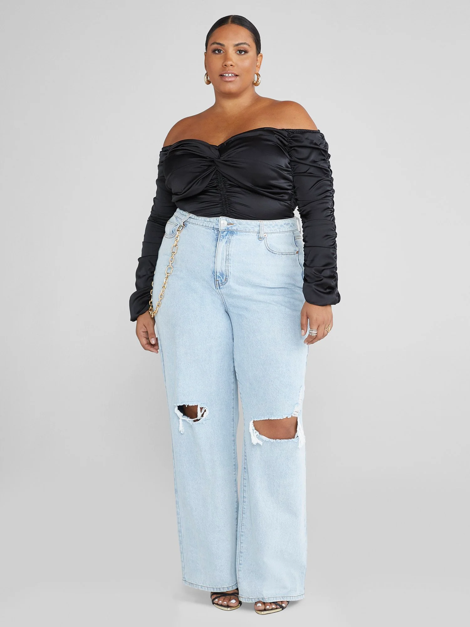 Akira Chain Halter Ruched Top - Image 3
