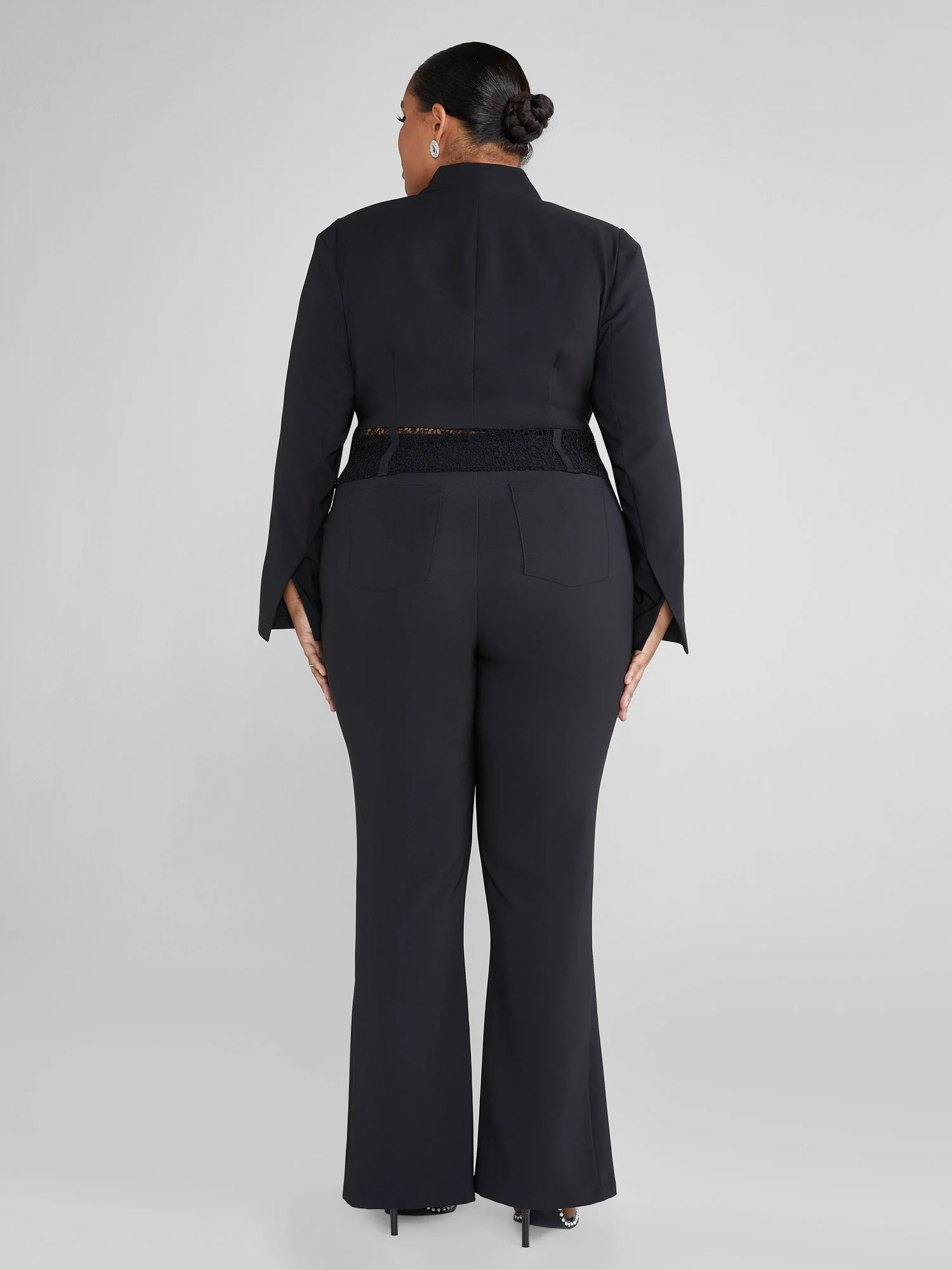 Alexandra Lace Detail Corset Blazer Top - Image 3