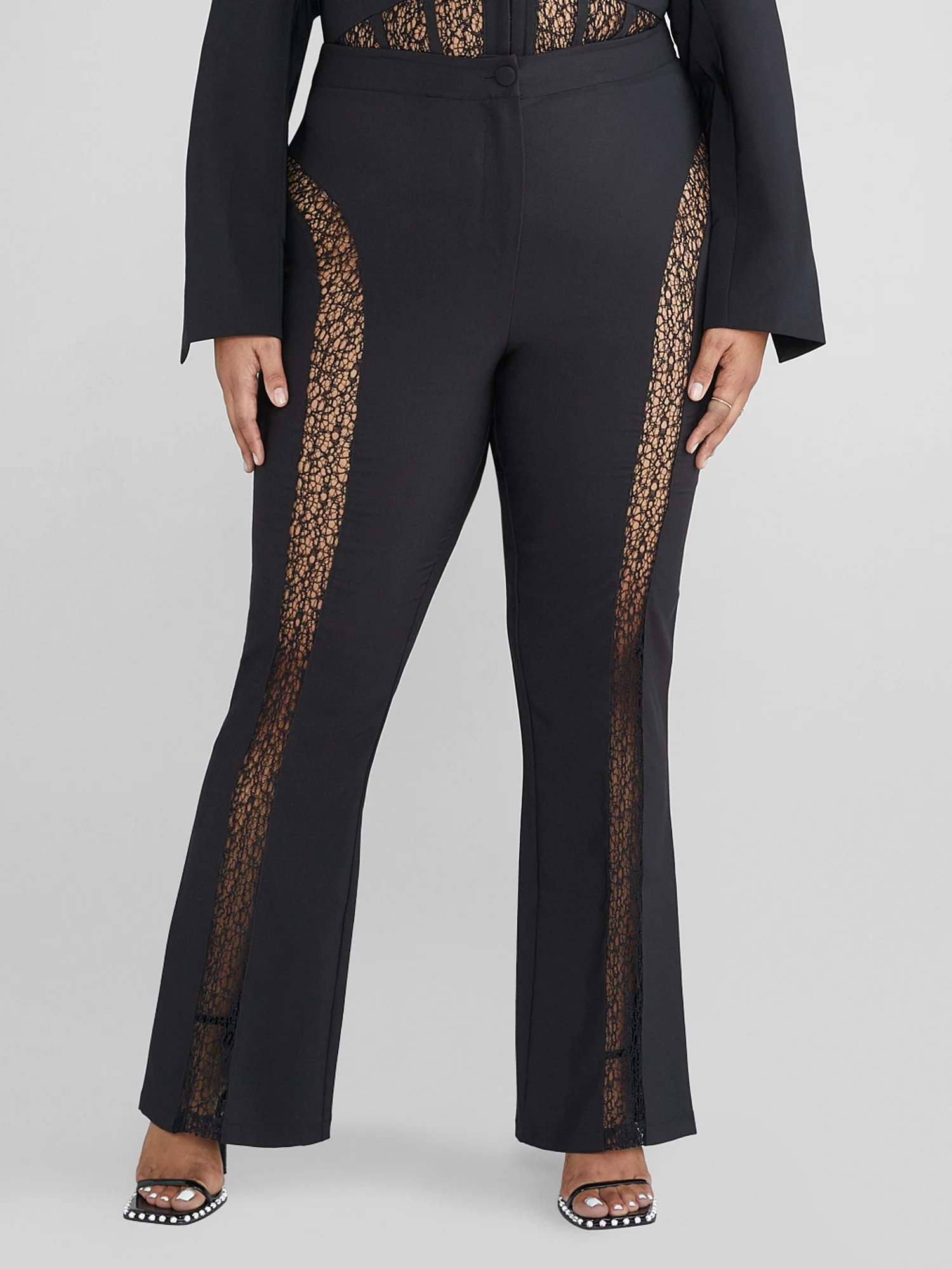 Alexandra Lace Detail Flare Leg Pants - Image 2