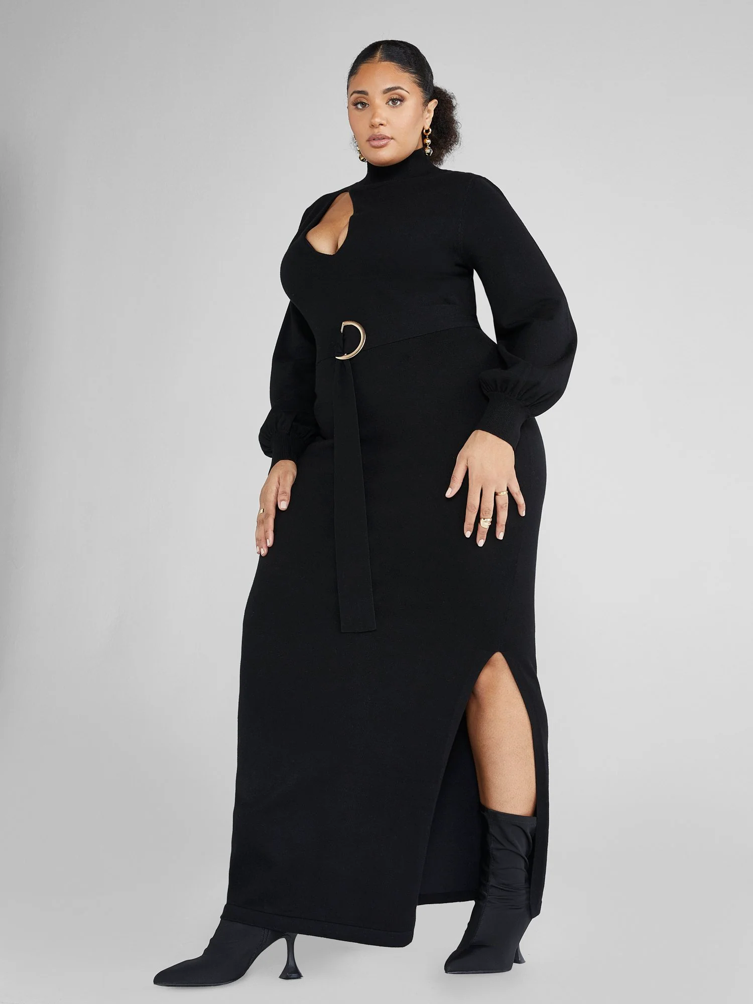 Alisha Cutout Belted Maxi Sweater Dress - Image 3