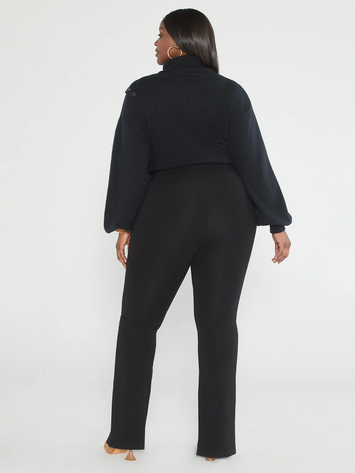 Analisa Faux Leather Trim Ponte Knit Pants - Image 3