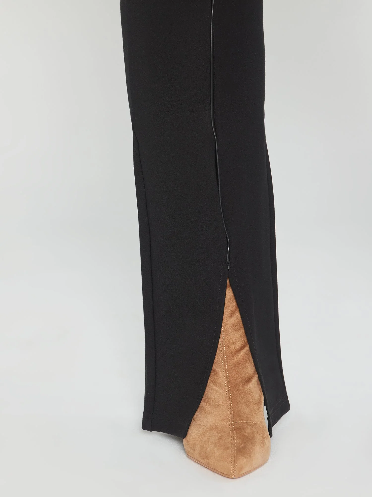 Analisa Faux Leather Trim Ponte Knit Pants - Image 4