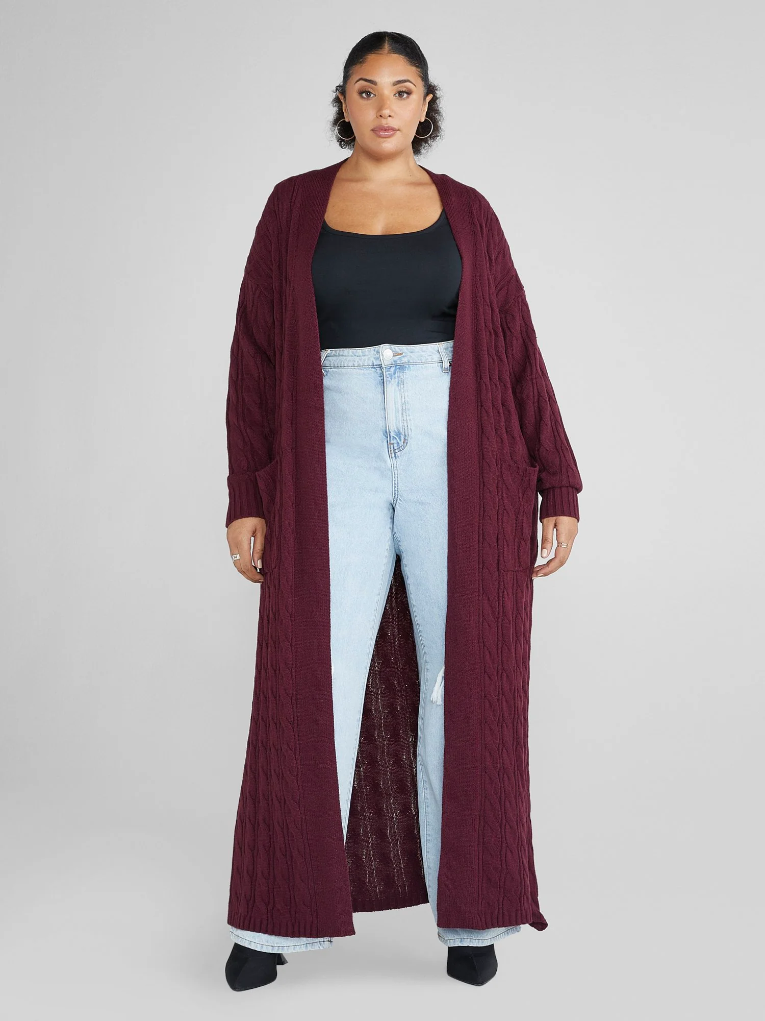 Audrey Cable Knit Maxi Cardigan - Image 2