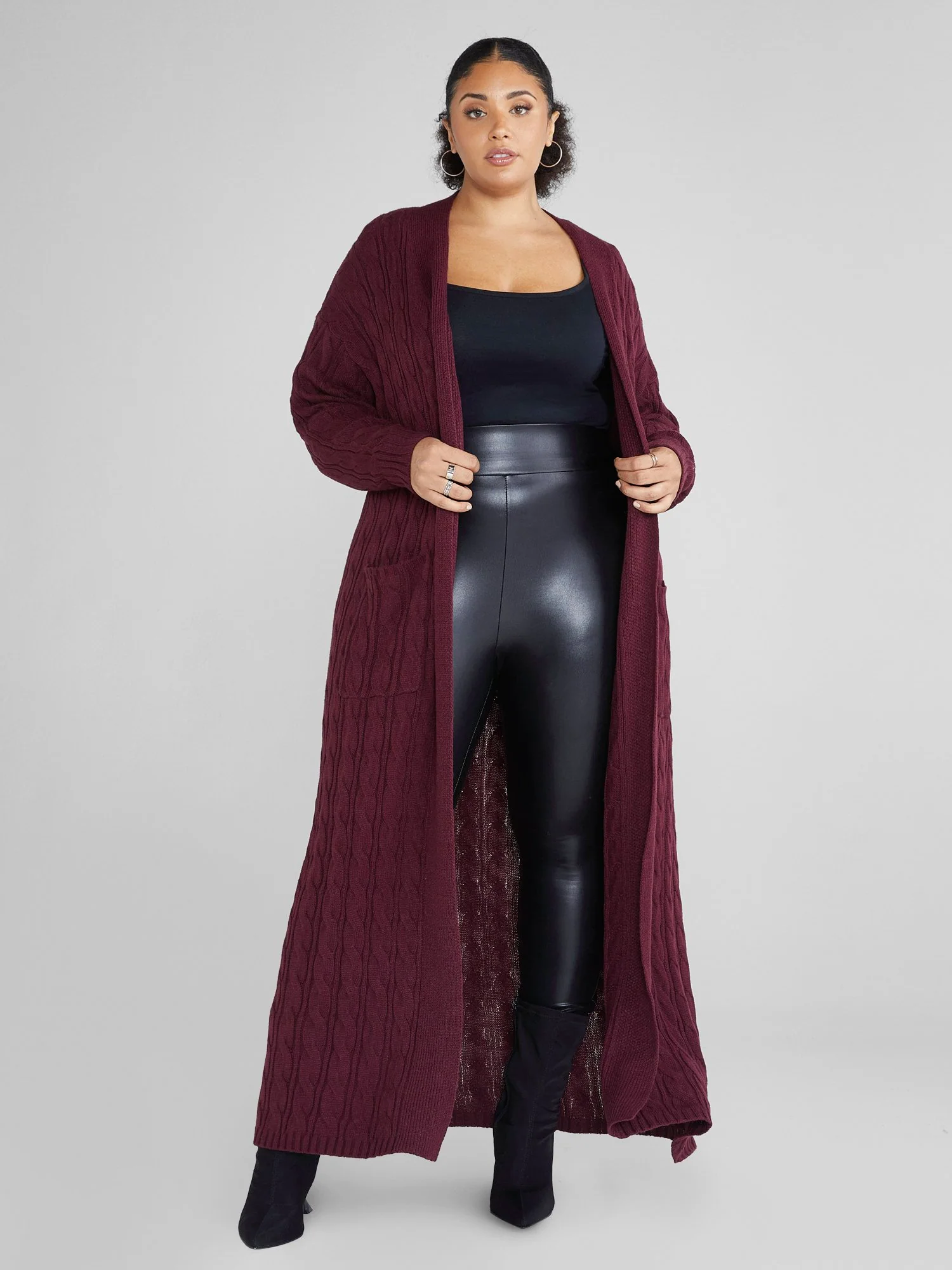 Audrey Cable Knit Maxi Cardigan - Image 3