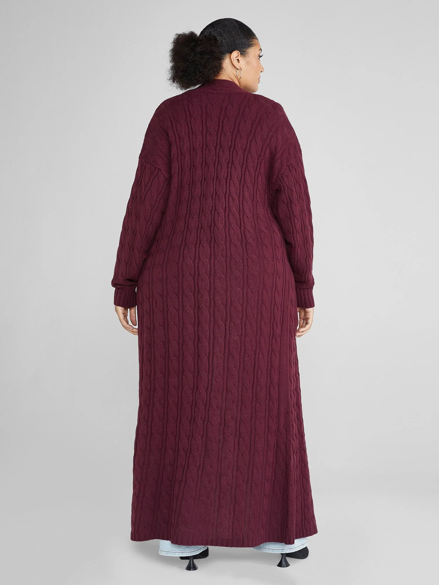 Audrey Cable Knit Maxi Cardigan - Image 4