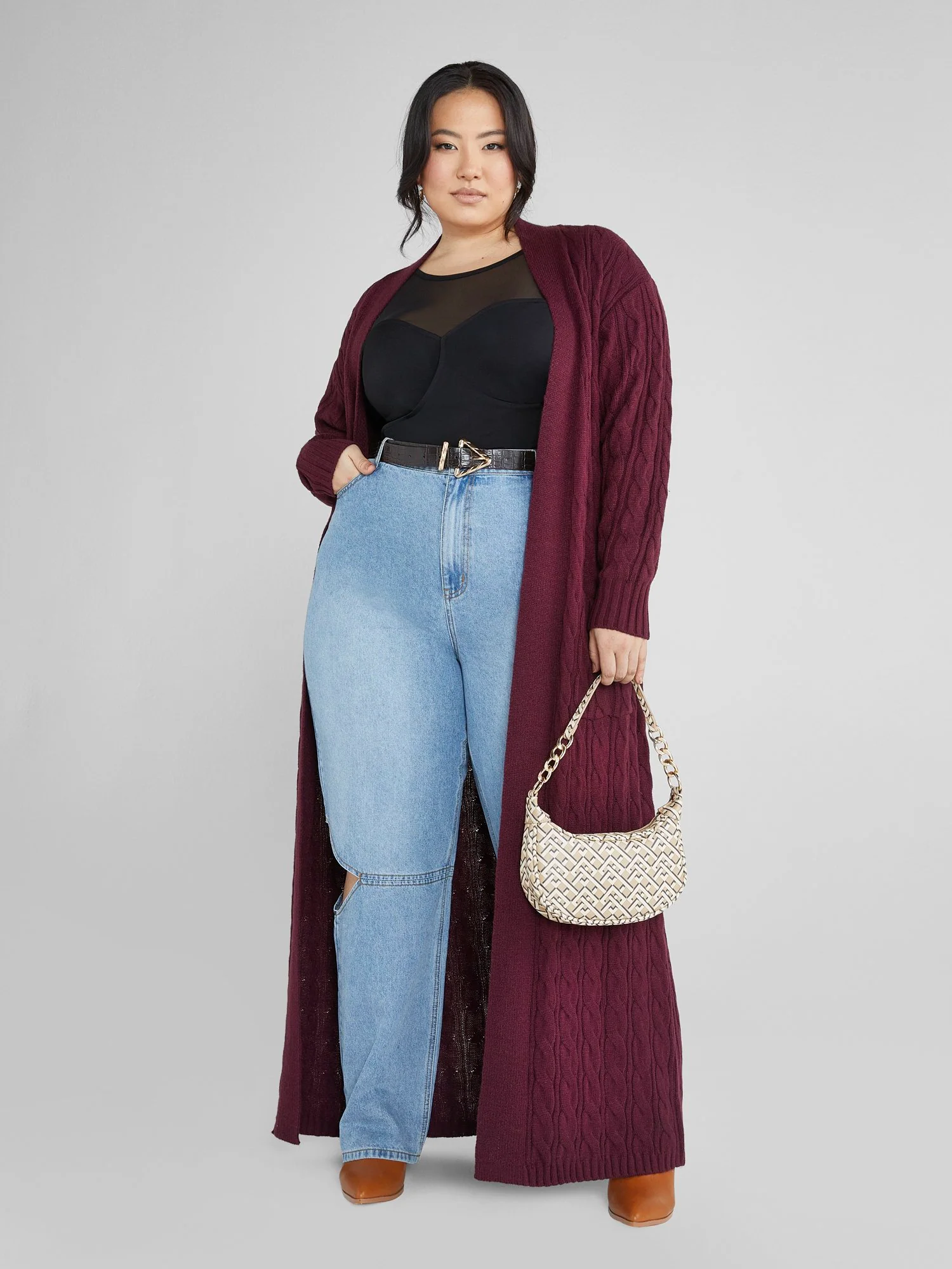 Audrey Cable Knit Maxi Cardigan - Image 5