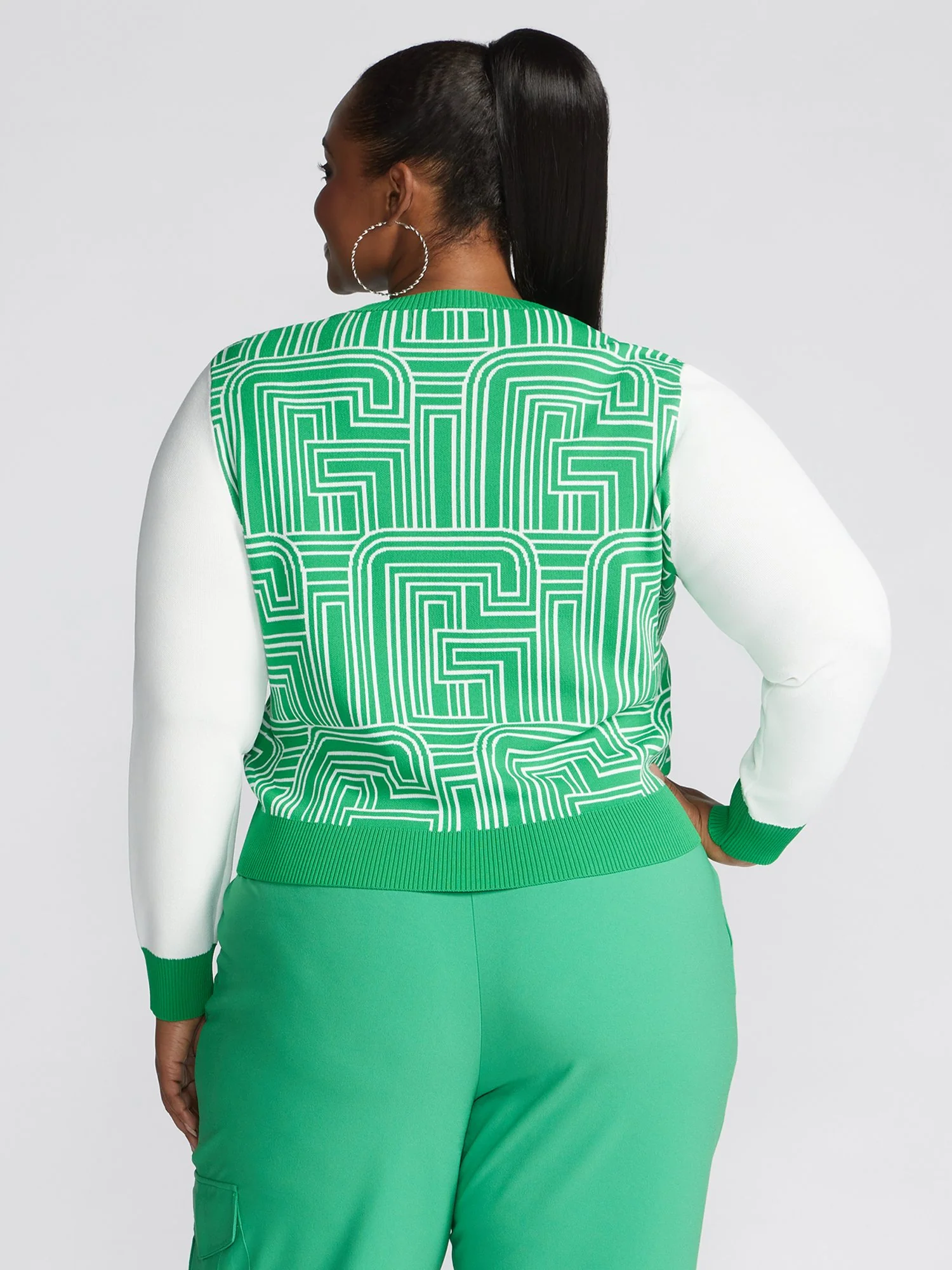 Bakari Geometric Print Jacquard Sweater - Image 2