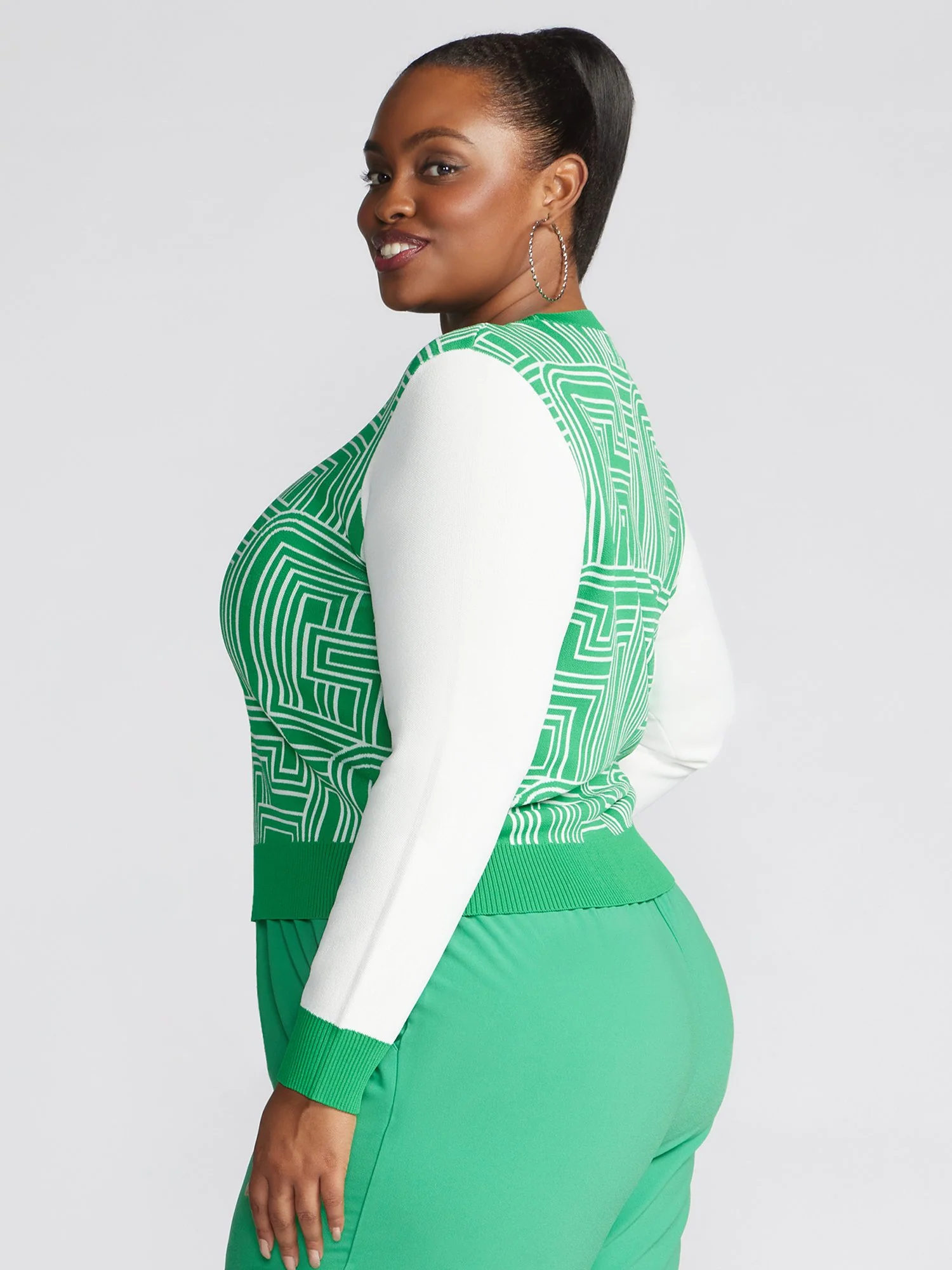 Bakari Geometric Print Jacquard Sweater - Image 3