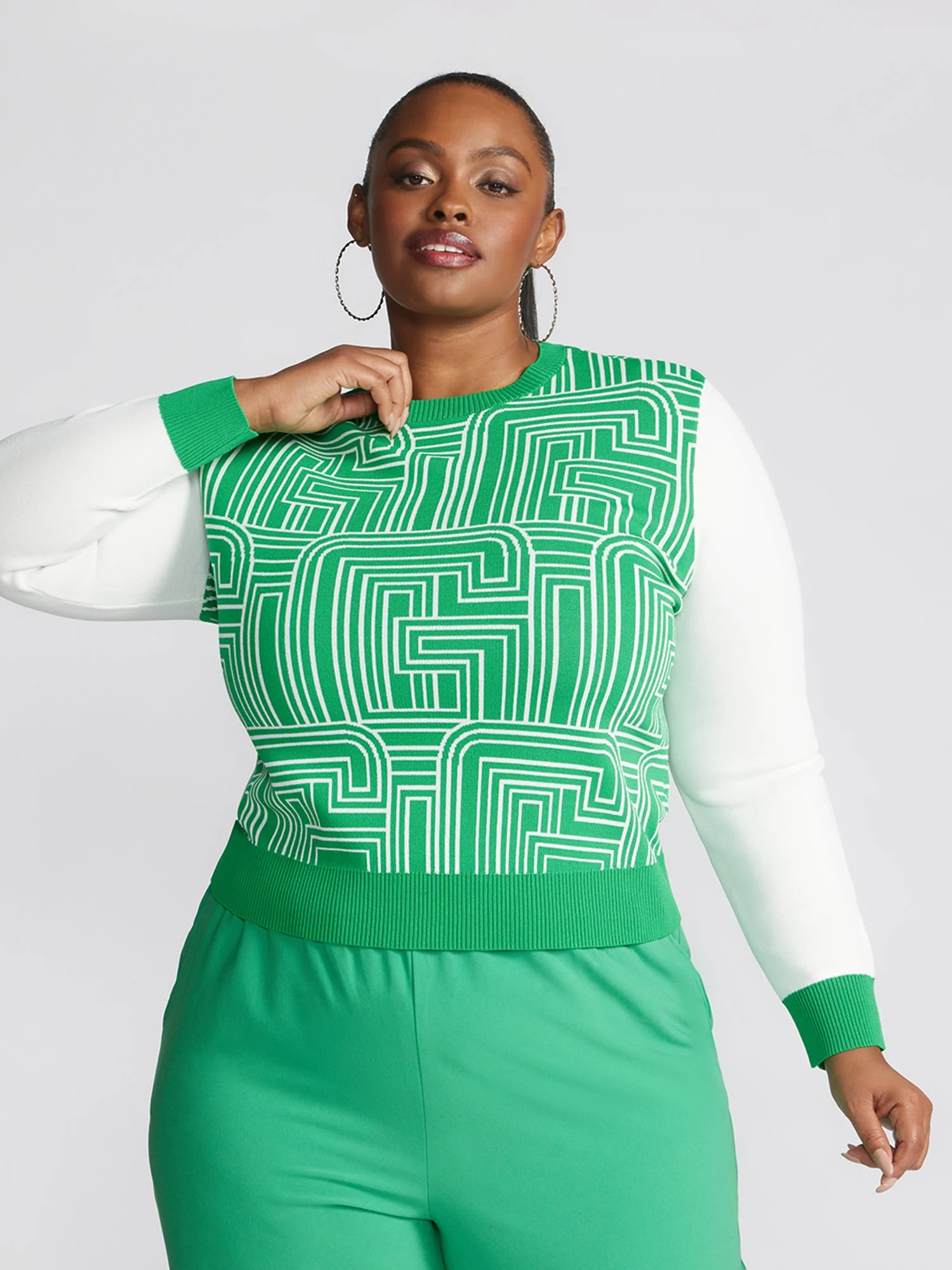 Bakari Geometric Print Jacquard Sweater - Image 5