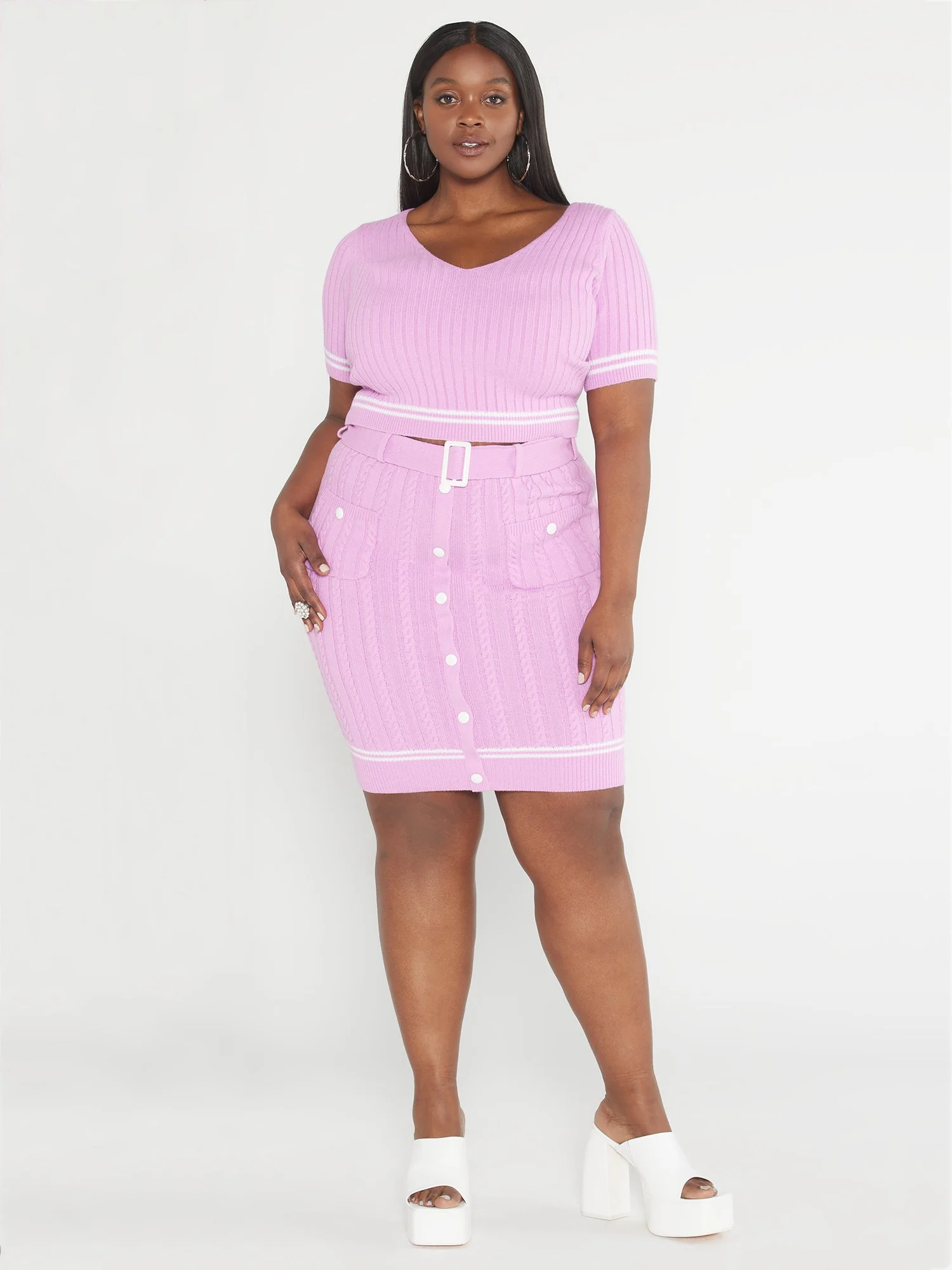 Brittany Stripe Detail Cropped Sweater - Image 2