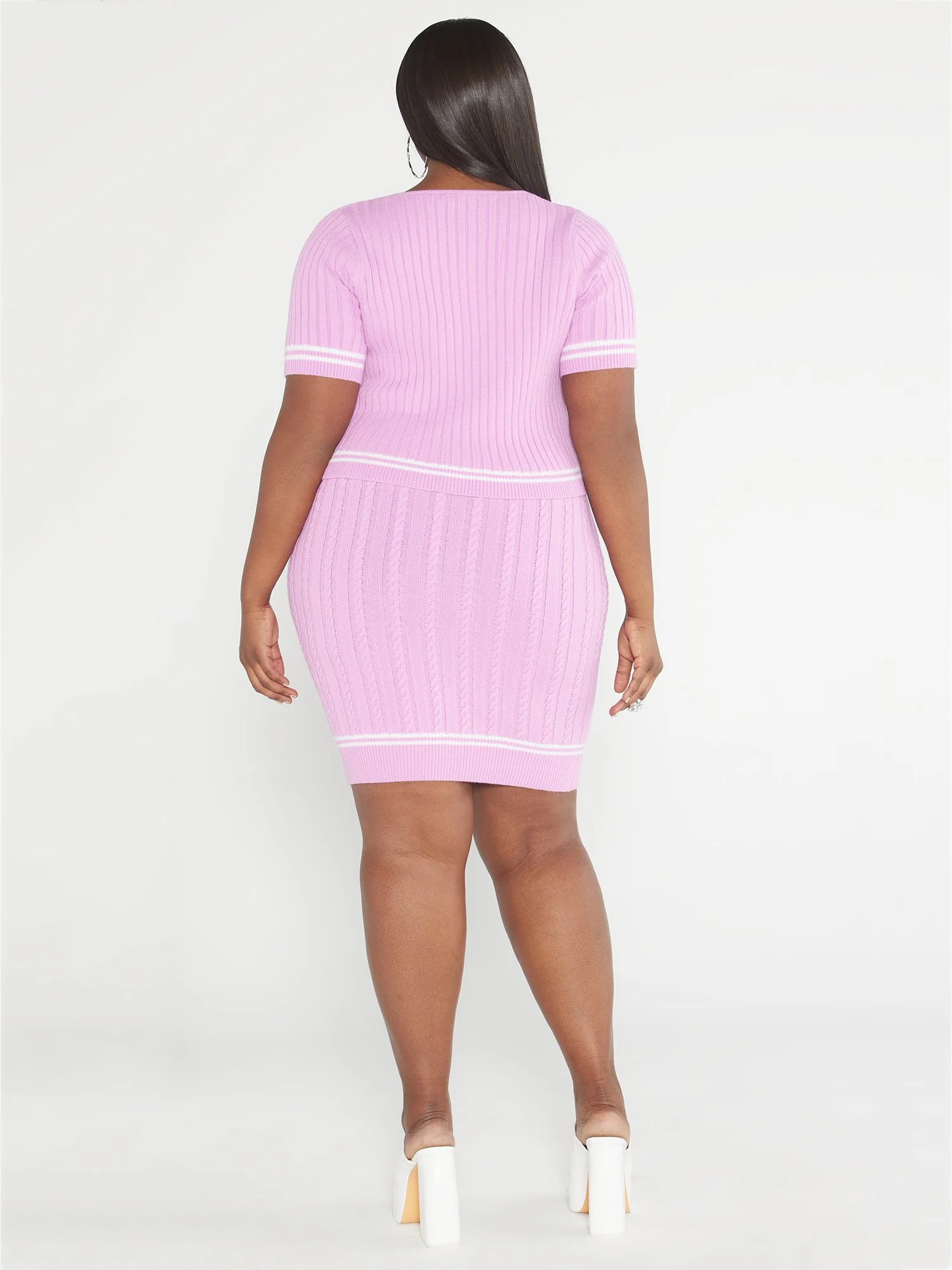 Brittany Stripe Detail Cropped Sweater - Image 3