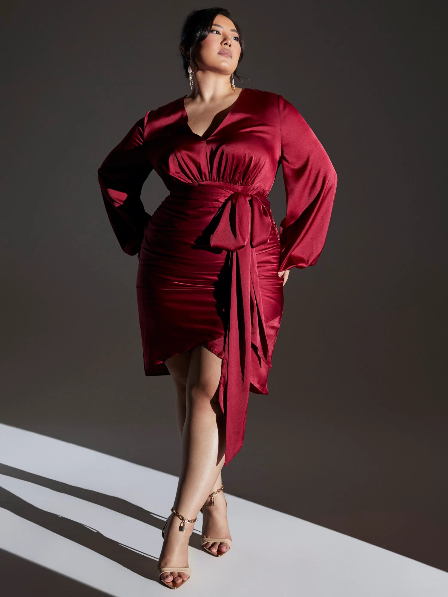 Carlene Tie Front Ruched Dress - Image 5