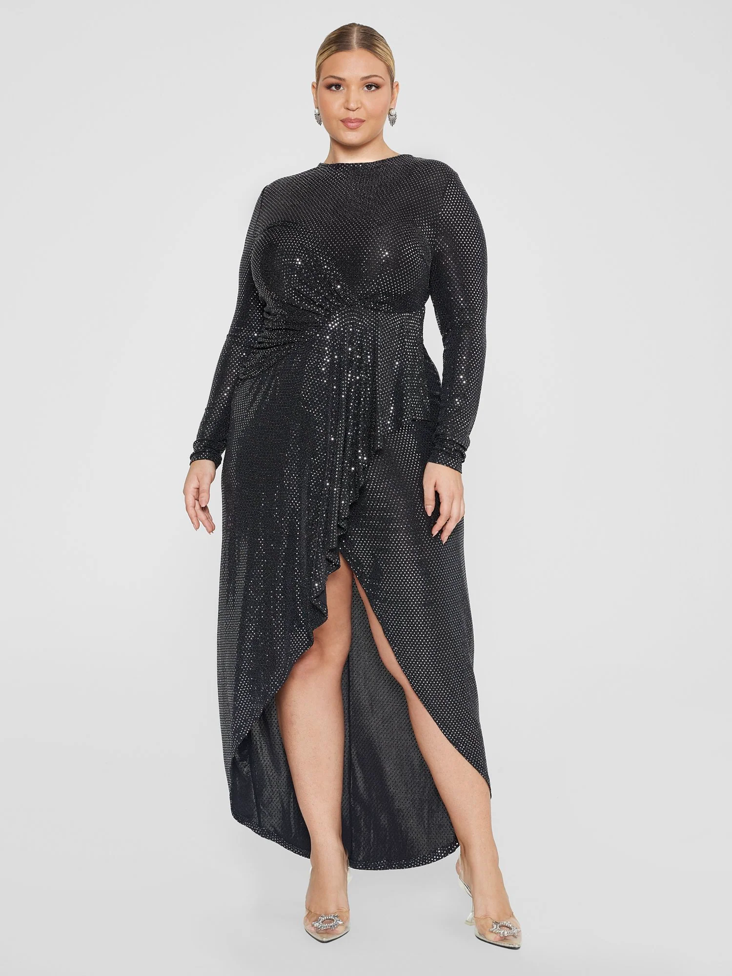 Christine Shimmer Hi-Lo Ruched Dress - Image 2