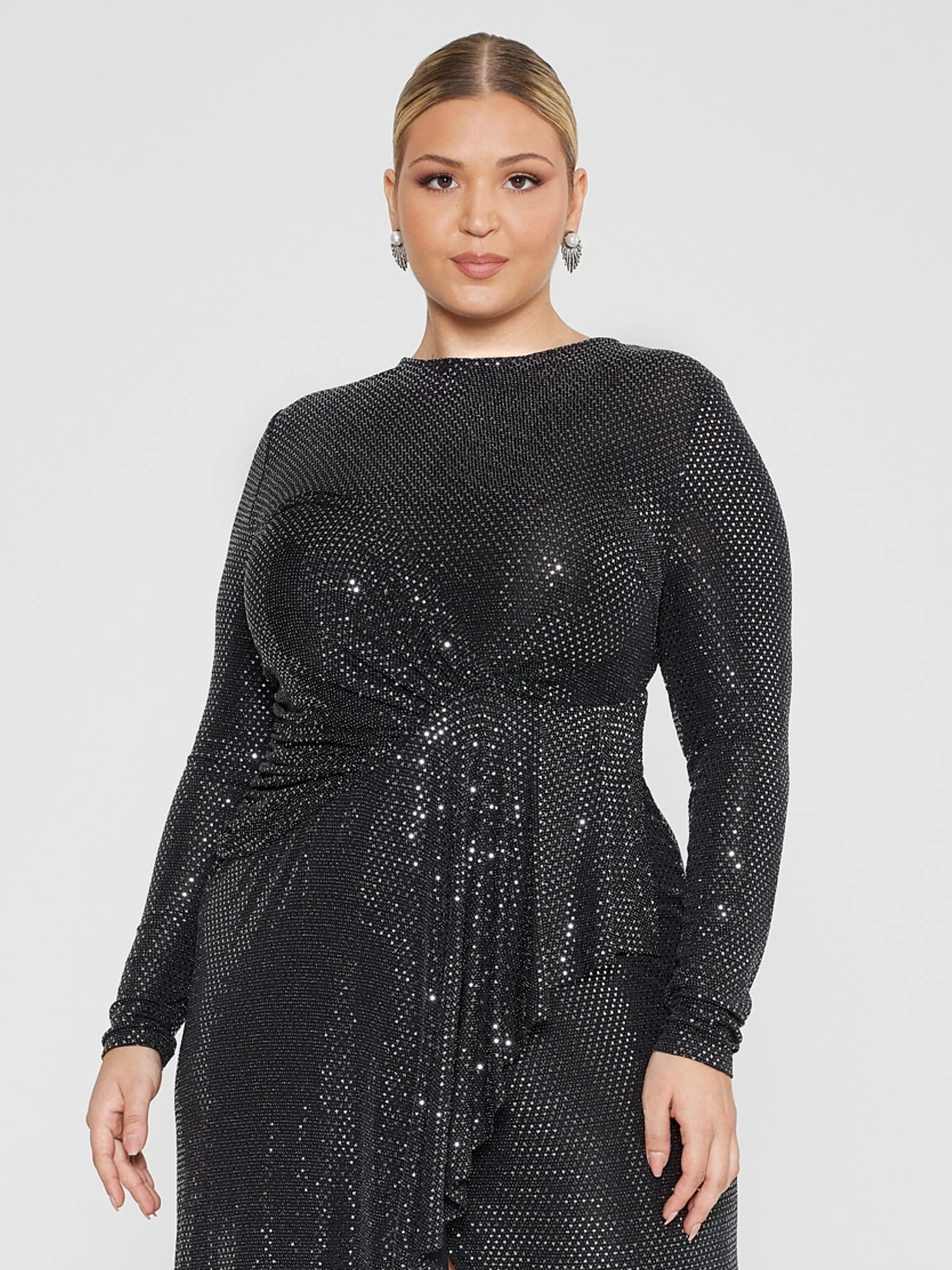 Christine Shimmer Hi-Lo Ruched Dress - Image 3