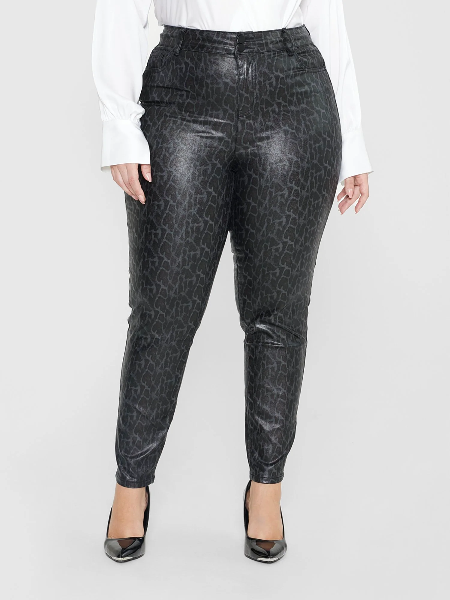 Deanna Coated Texture Faux Leather Pants - Image 12