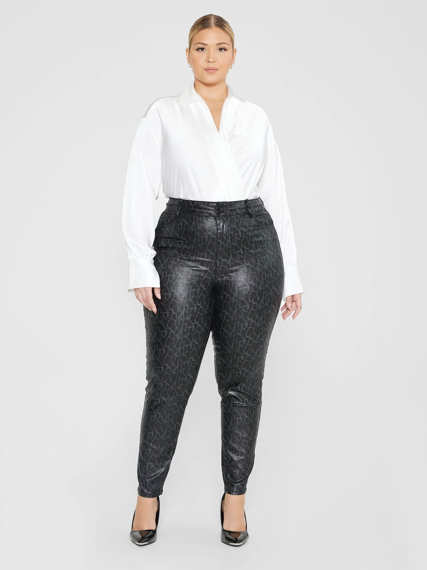 Deanna Coated Texture Faux Leather Pants - Image 14