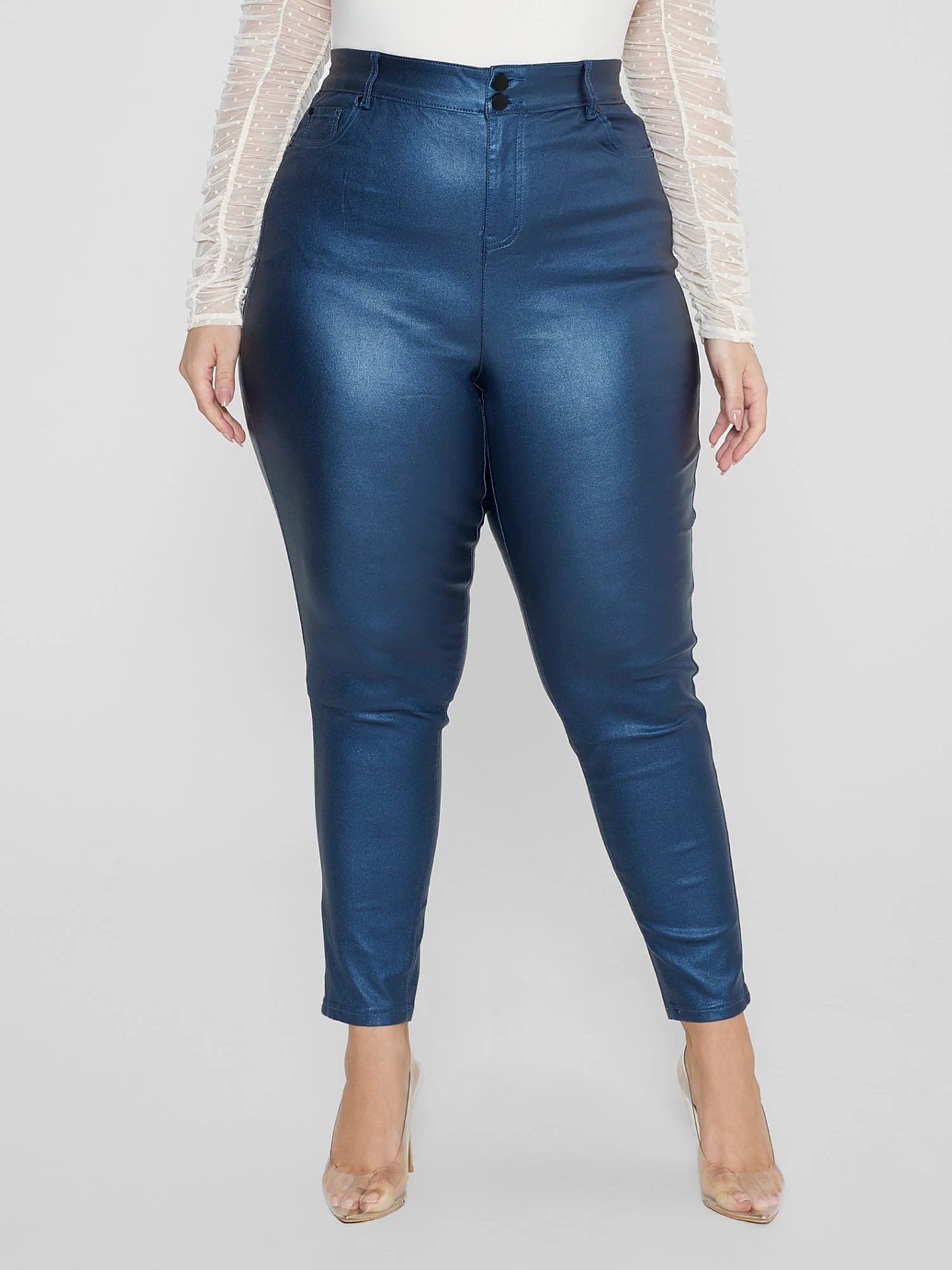 Deanna Coated Texture Faux Leather Pants - Image 7