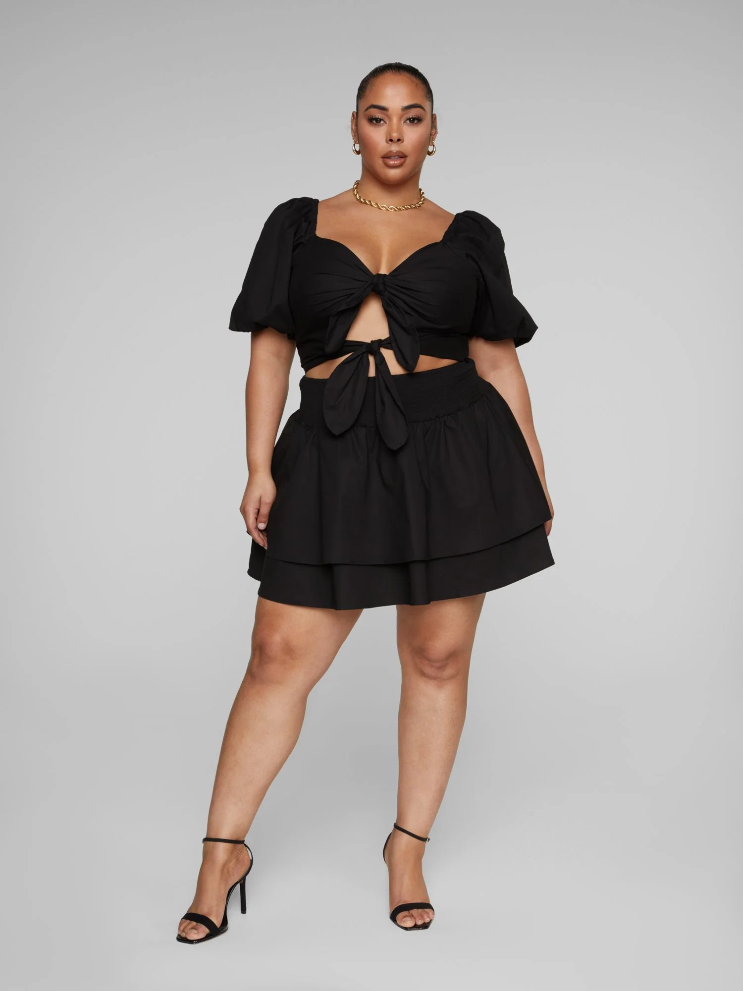 Elsie Puff Sleeve Double Tie Front Dress - Image 2