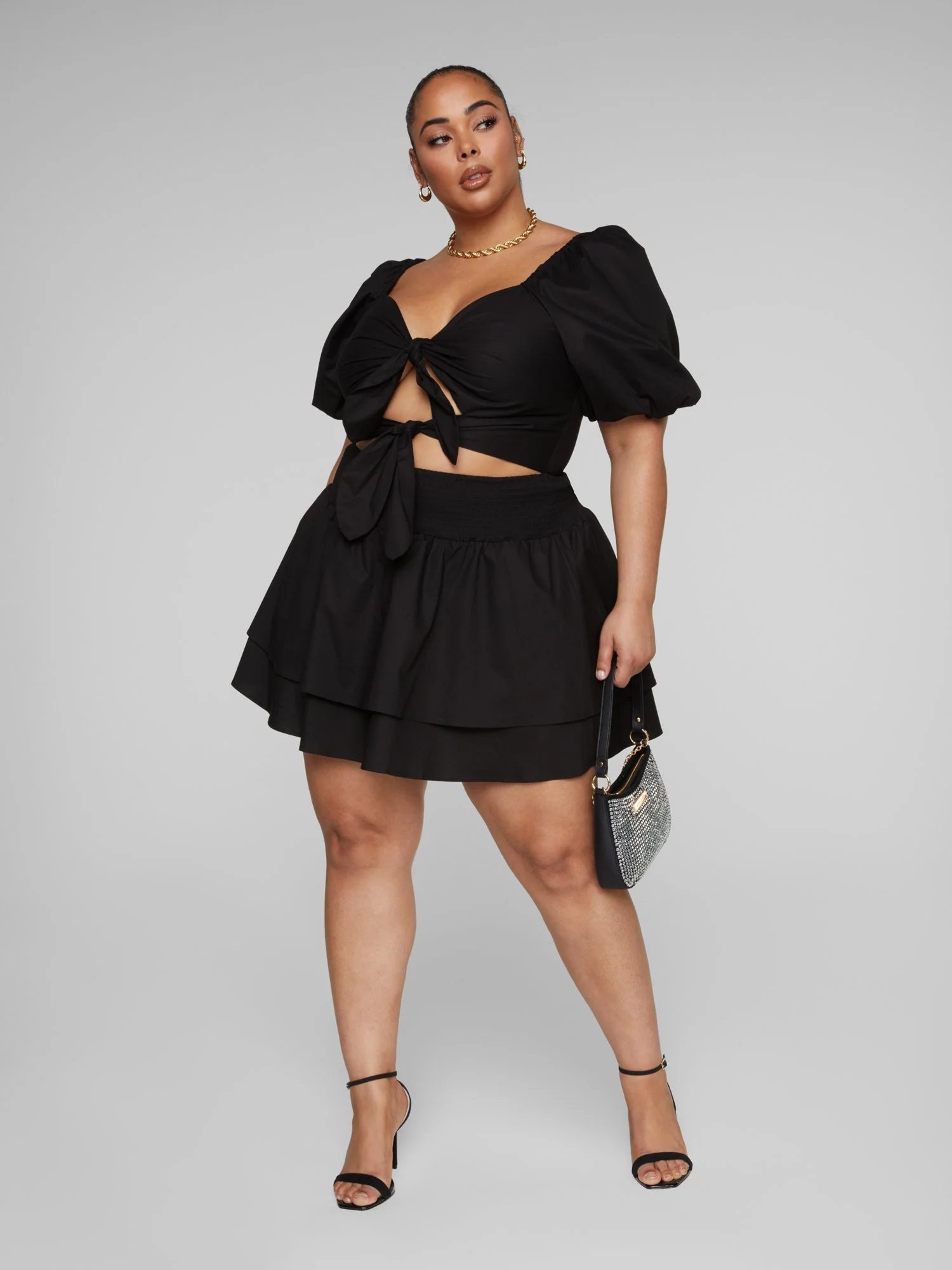 Elsie Puff Sleeve Double Tie Front Dress - Image 3