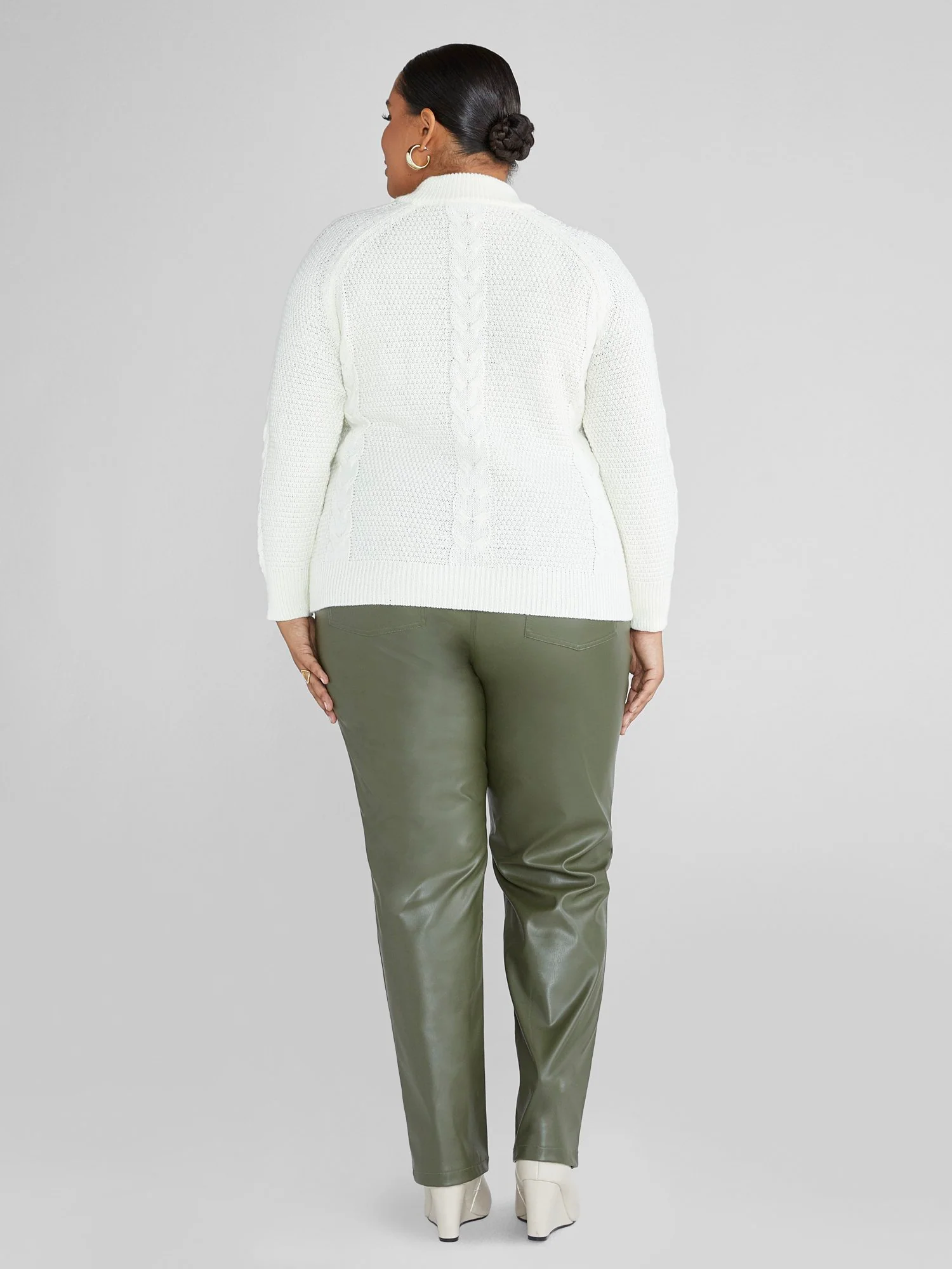 Evelyn Mockneck Cable Knit Sweater - Image 4