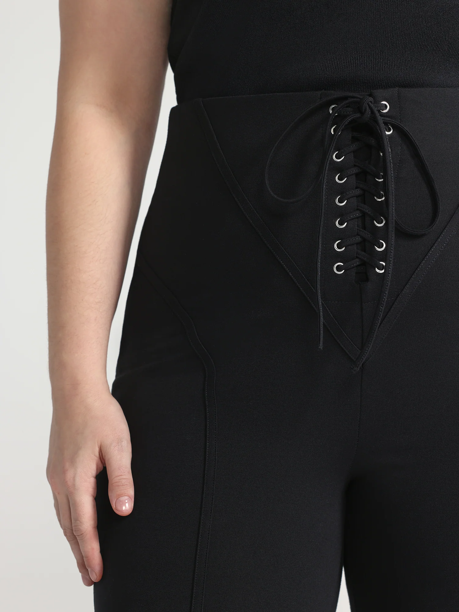 Gracie Lace-up Ponte Knit Leggings - Image 4