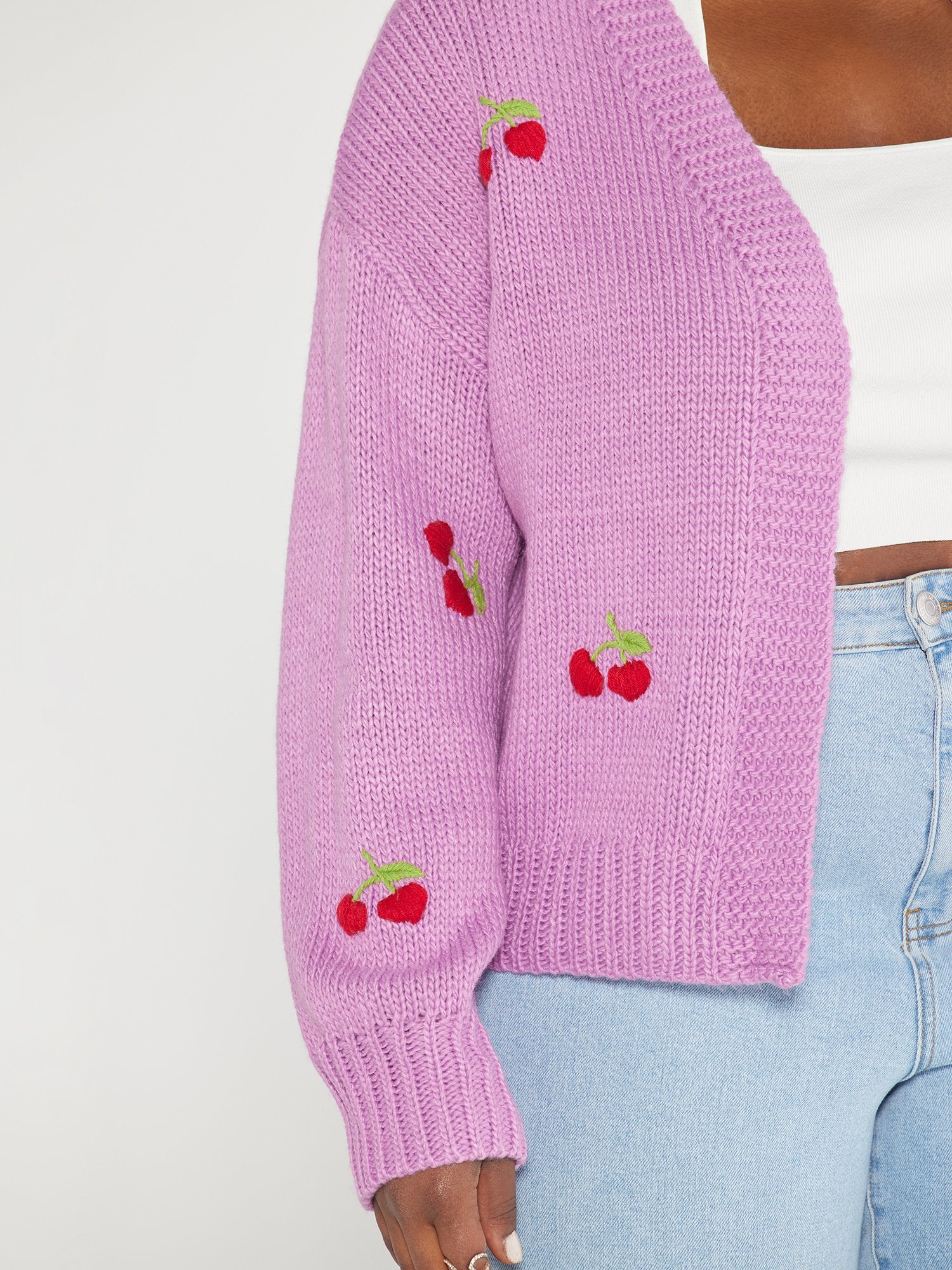 Heather Cherry Embroidered Cardigan - Image 4