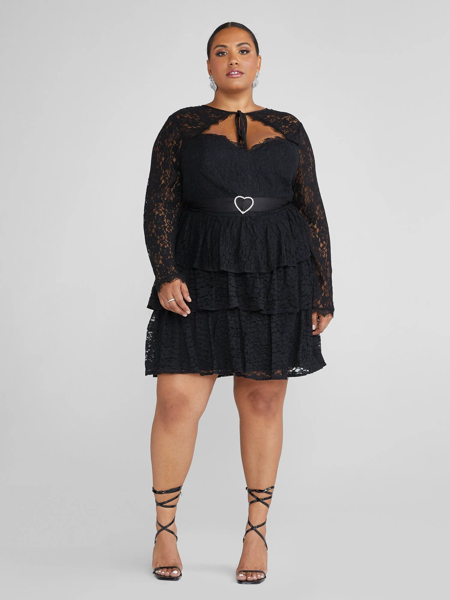Helena Cutout Belted Lace Dress - Image 3