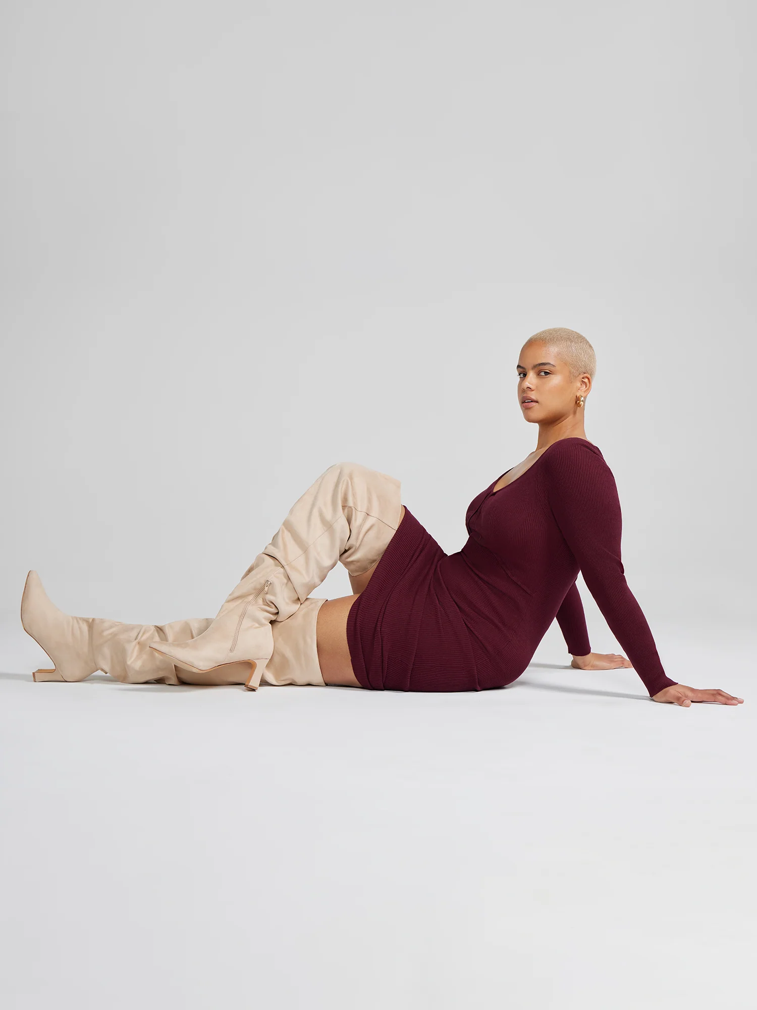 Hera Faux Suede Thigh-High Slouch Boots - Nadia x FTF - Image 2