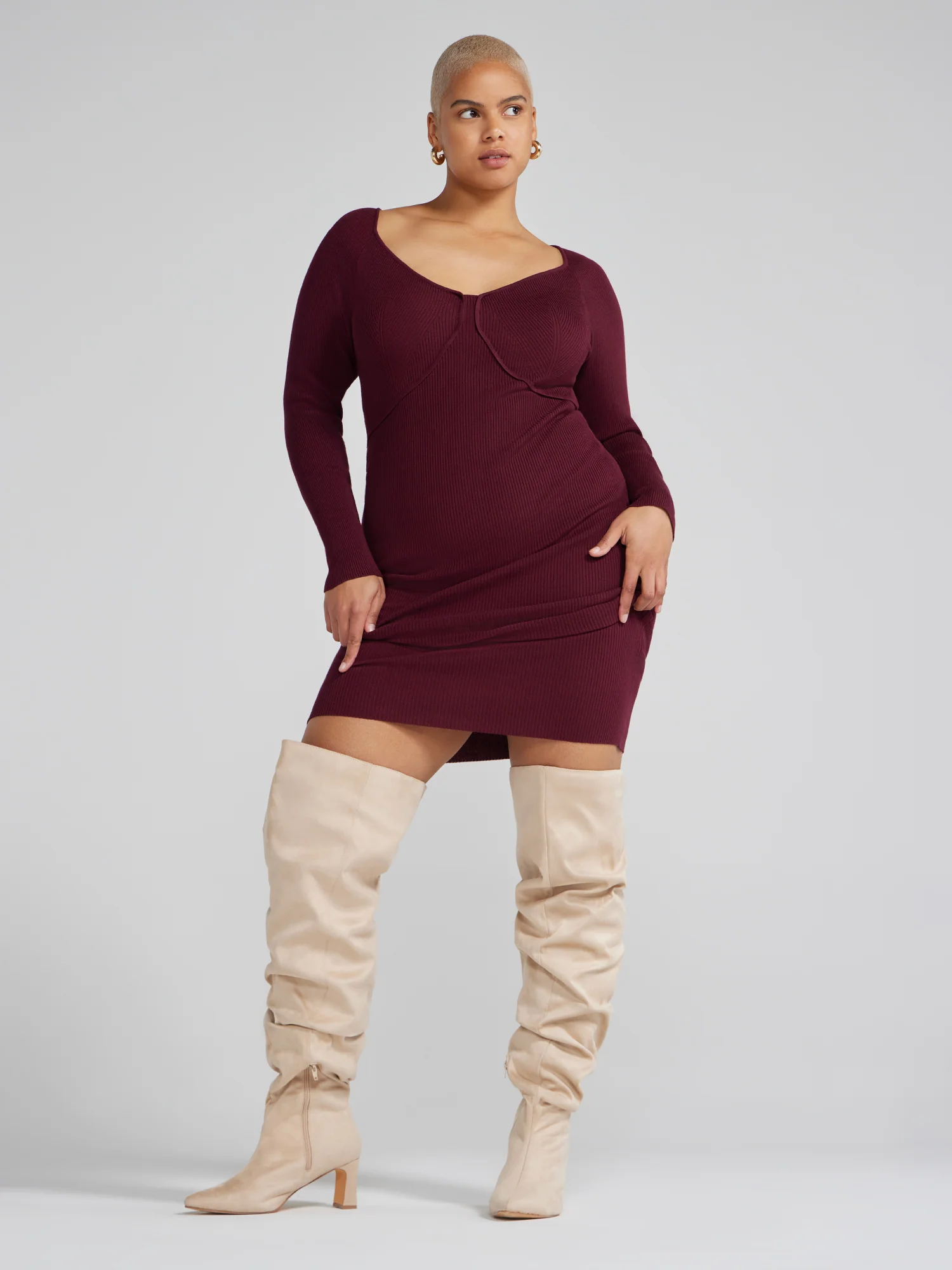Hera Faux Suede Thigh-High Slouch Boots - Nadia x FTF - Image 3