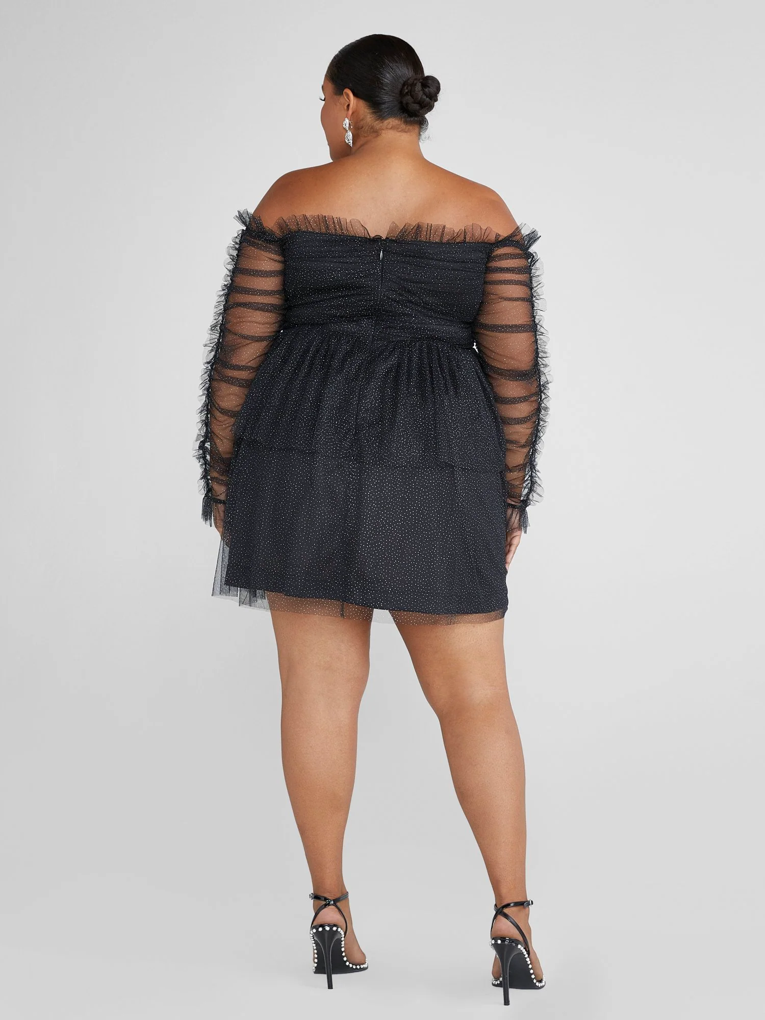 Janessa Off-The-Shoulder Shimmer Party Dress - Image 4