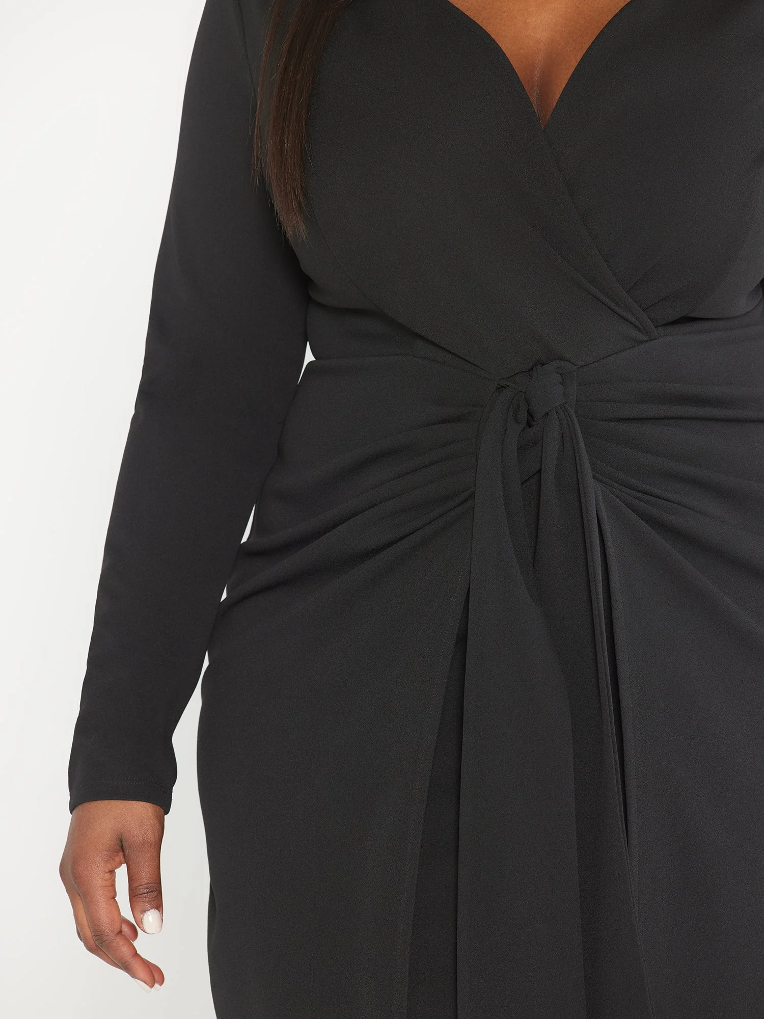 Jenna Tie Front Faux Wrap Dress - Image 4