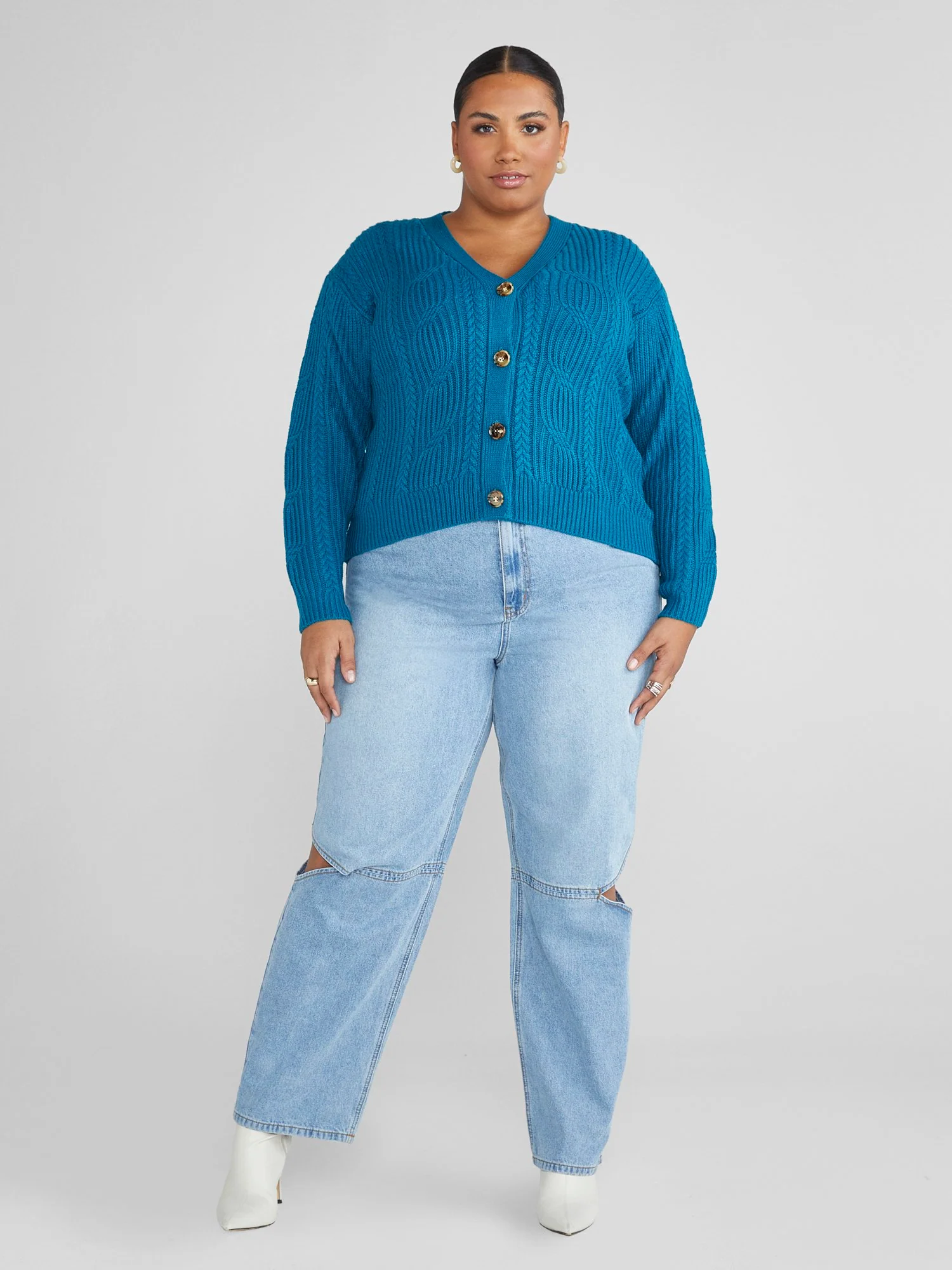 Katya V-Neck Cropped Cardigan - Image 3