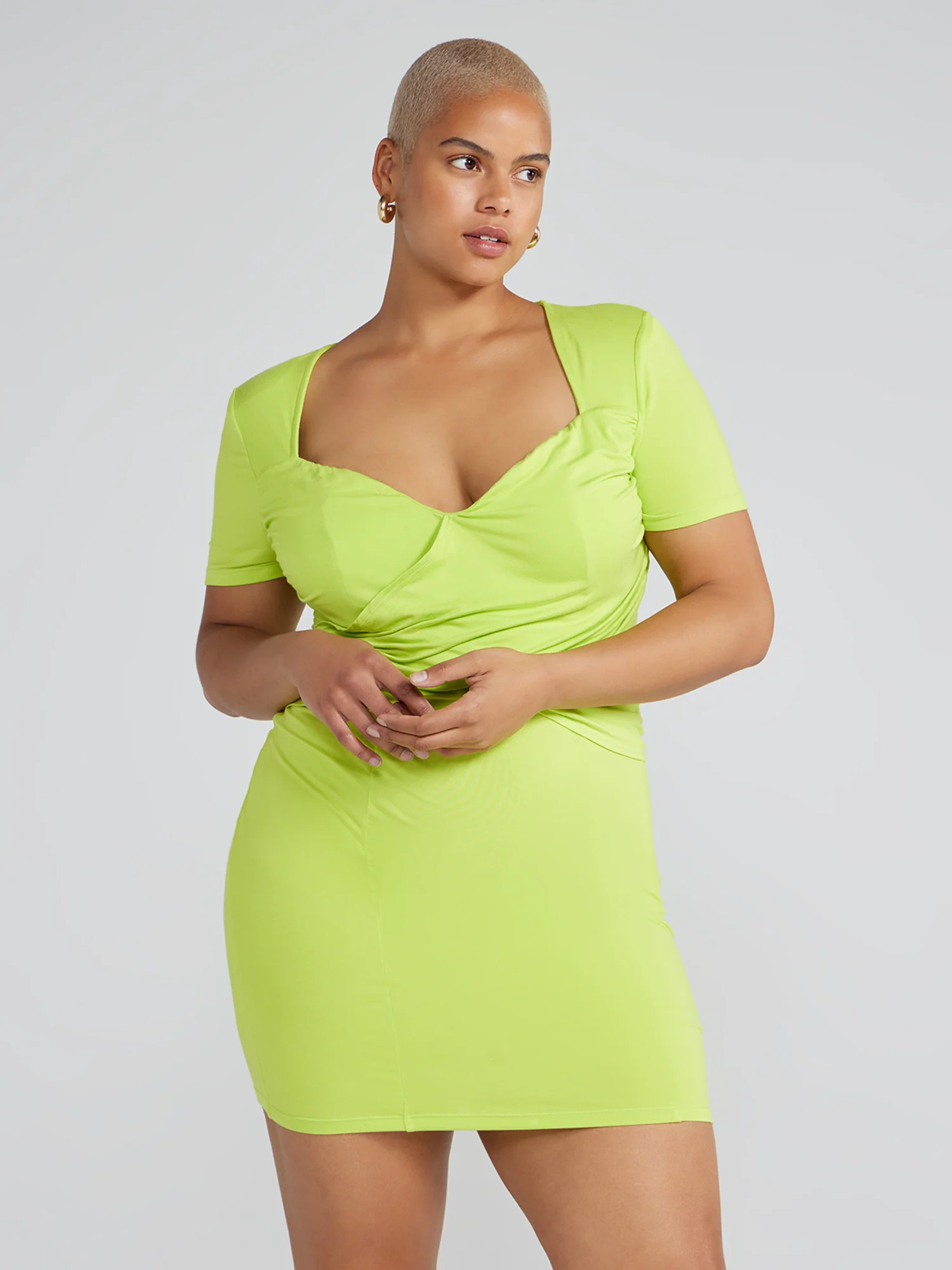 Lenese Ruched Front Bodycon Dress