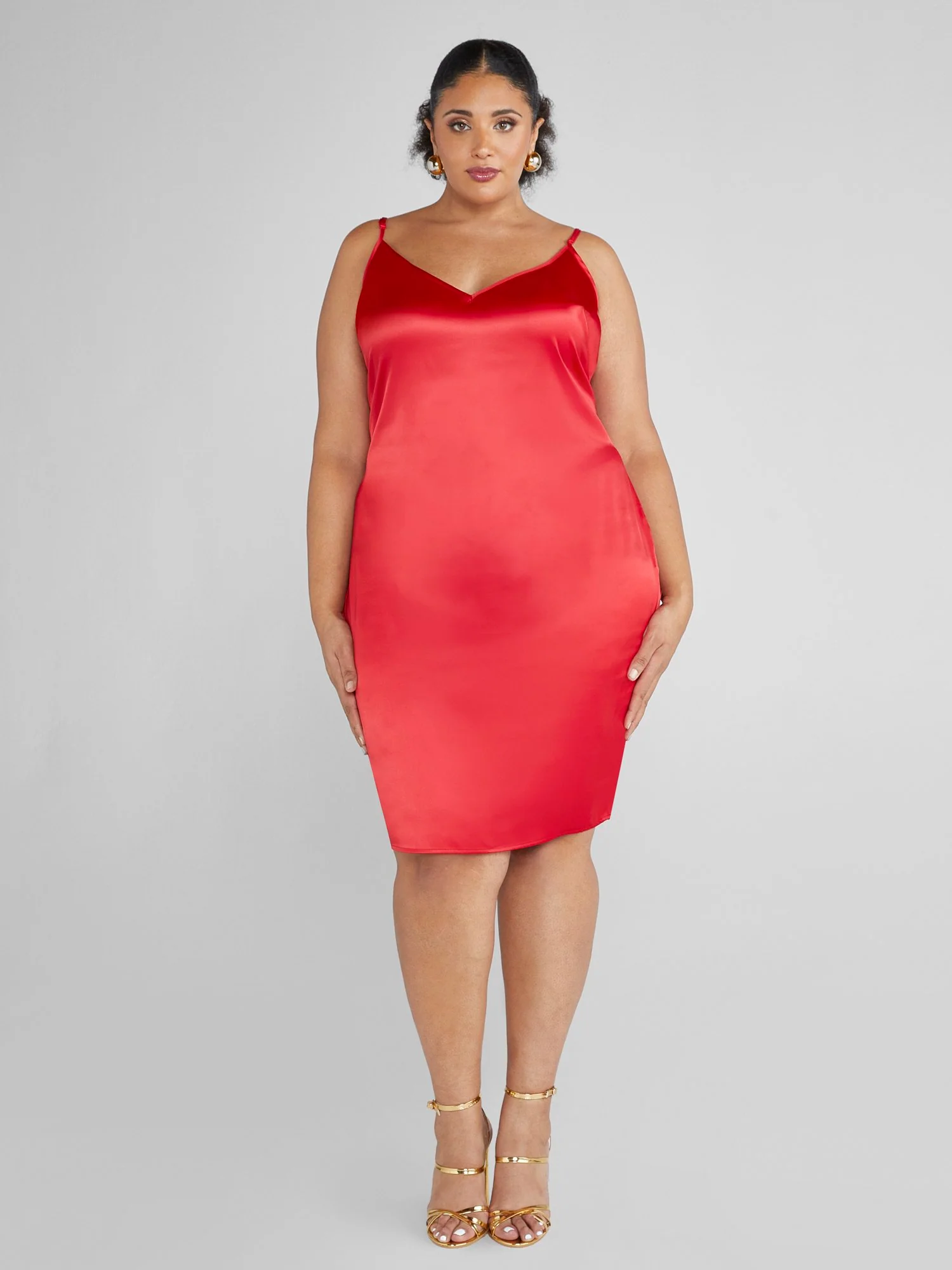Luanne Satin Cape Dress - Image 3