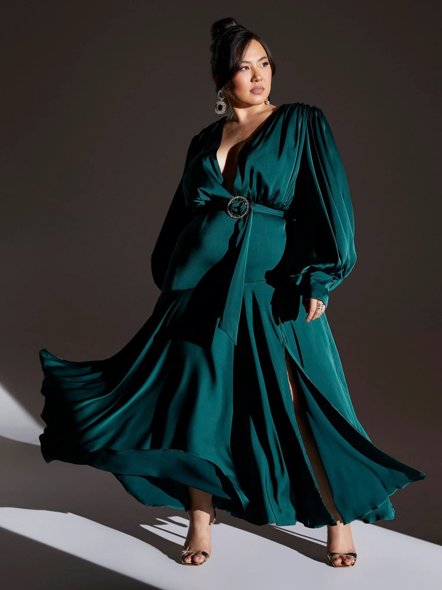 Lynessa Belted Satin Maxi Dress - Image 4
