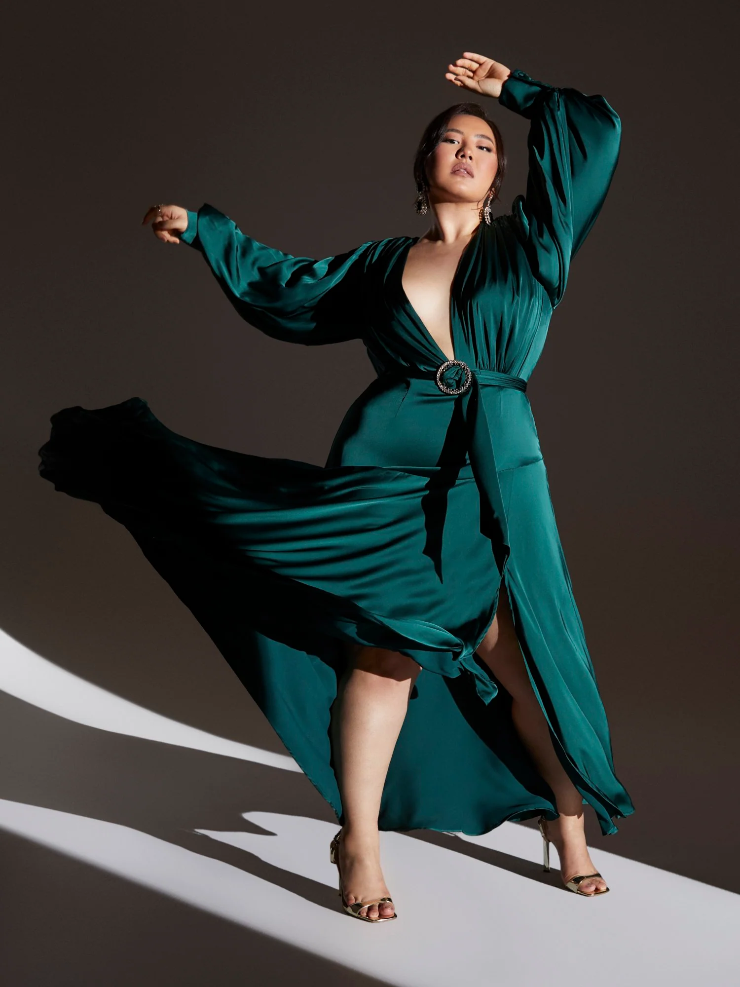 Lynessa Belted Satin Maxi Dress - Image 5