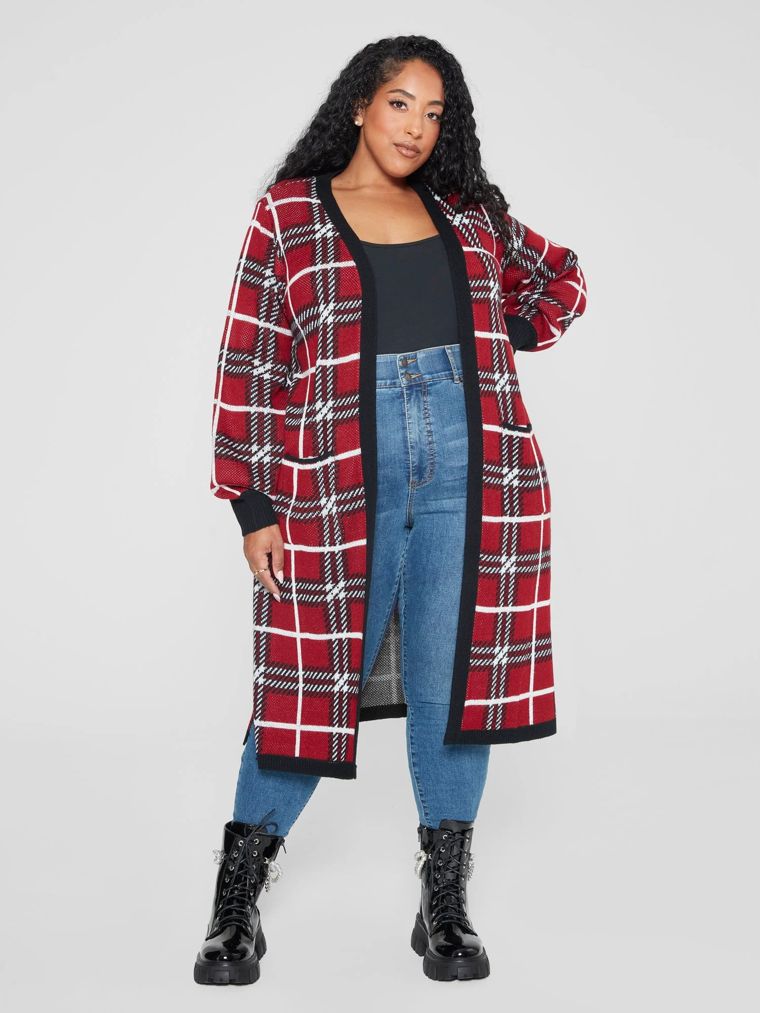 Marguerite Plaid Cardigan Sweater - Image 2