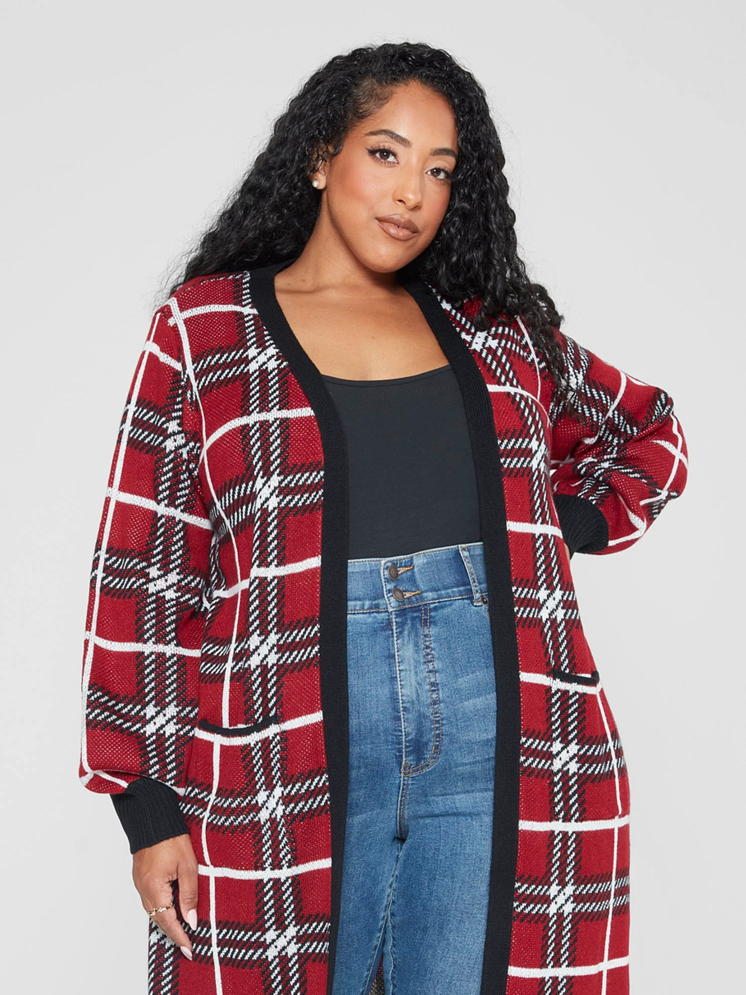 Marguerite Plaid Cardigan Sweater - Image 3
