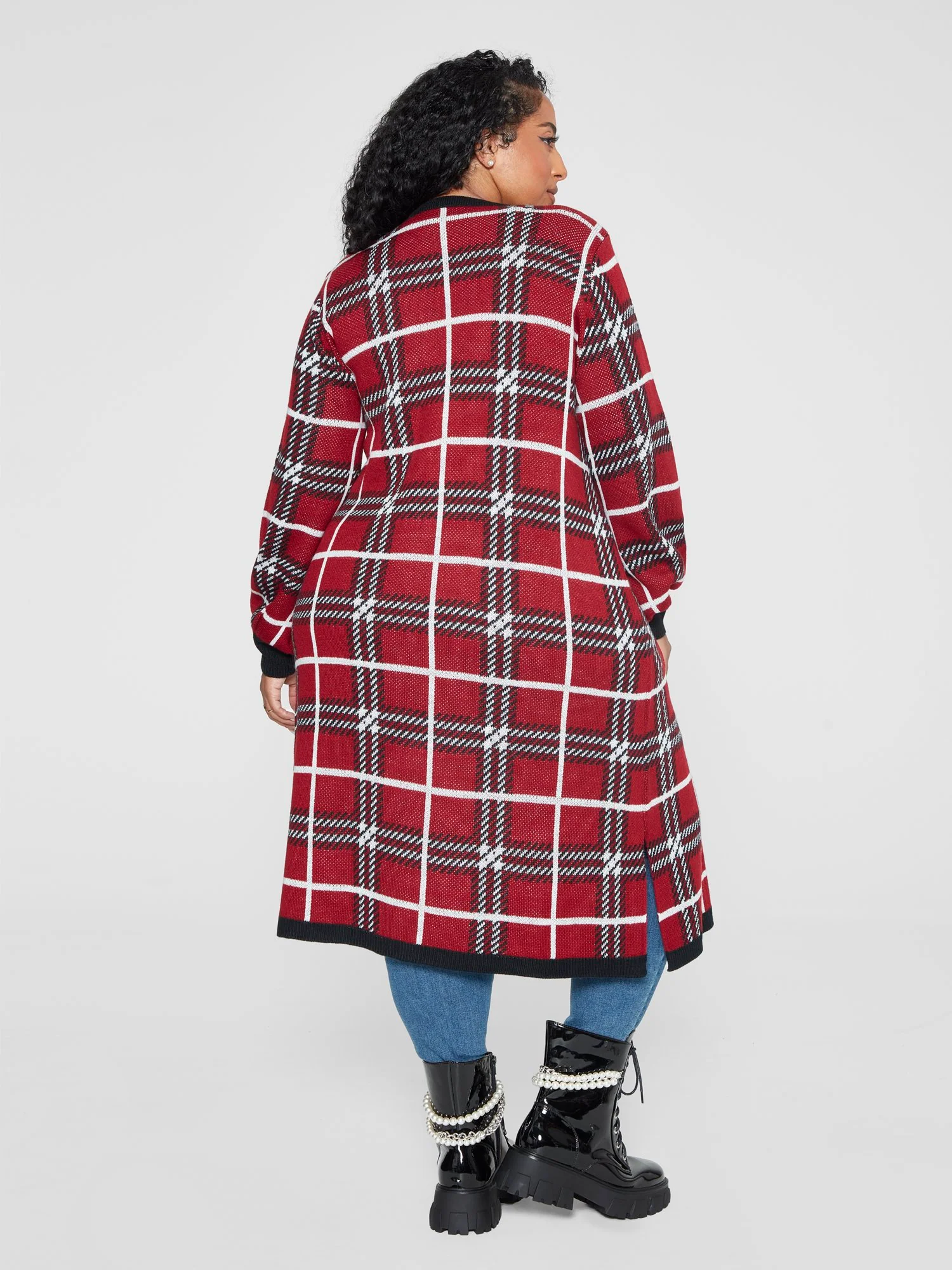 Marguerite Plaid Cardigan Sweater - Image 4