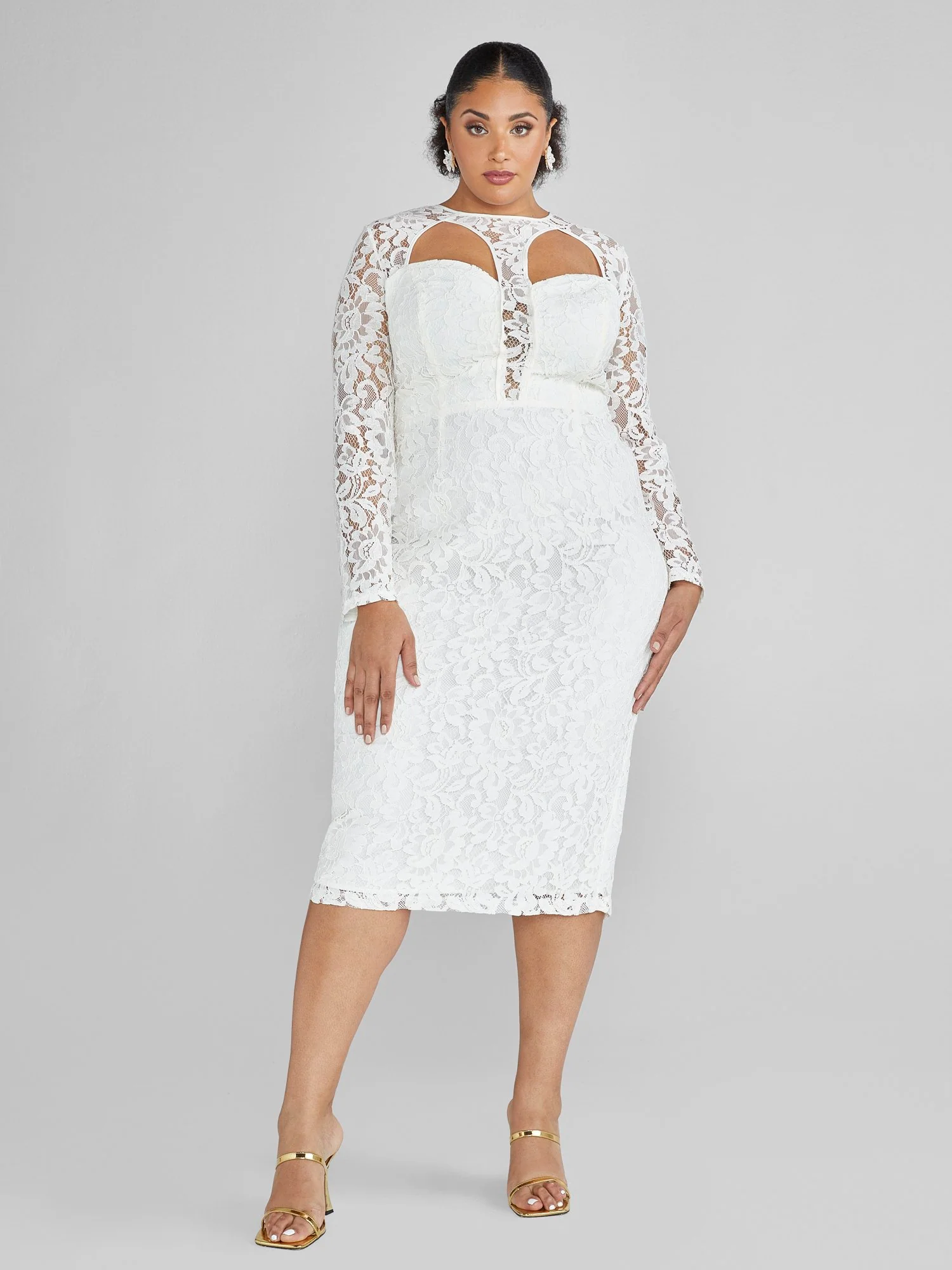 Maritza Cutout Lace Midi Dress - Image 2