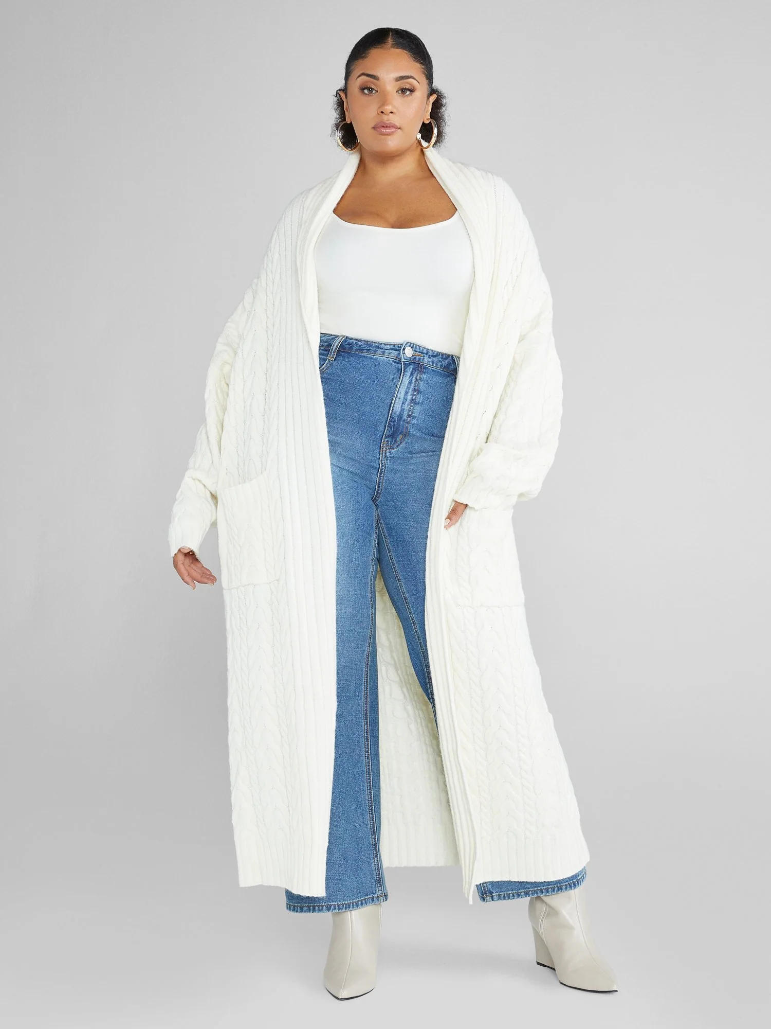 Martine Cable Knit Maxi Cardigan - Image 2