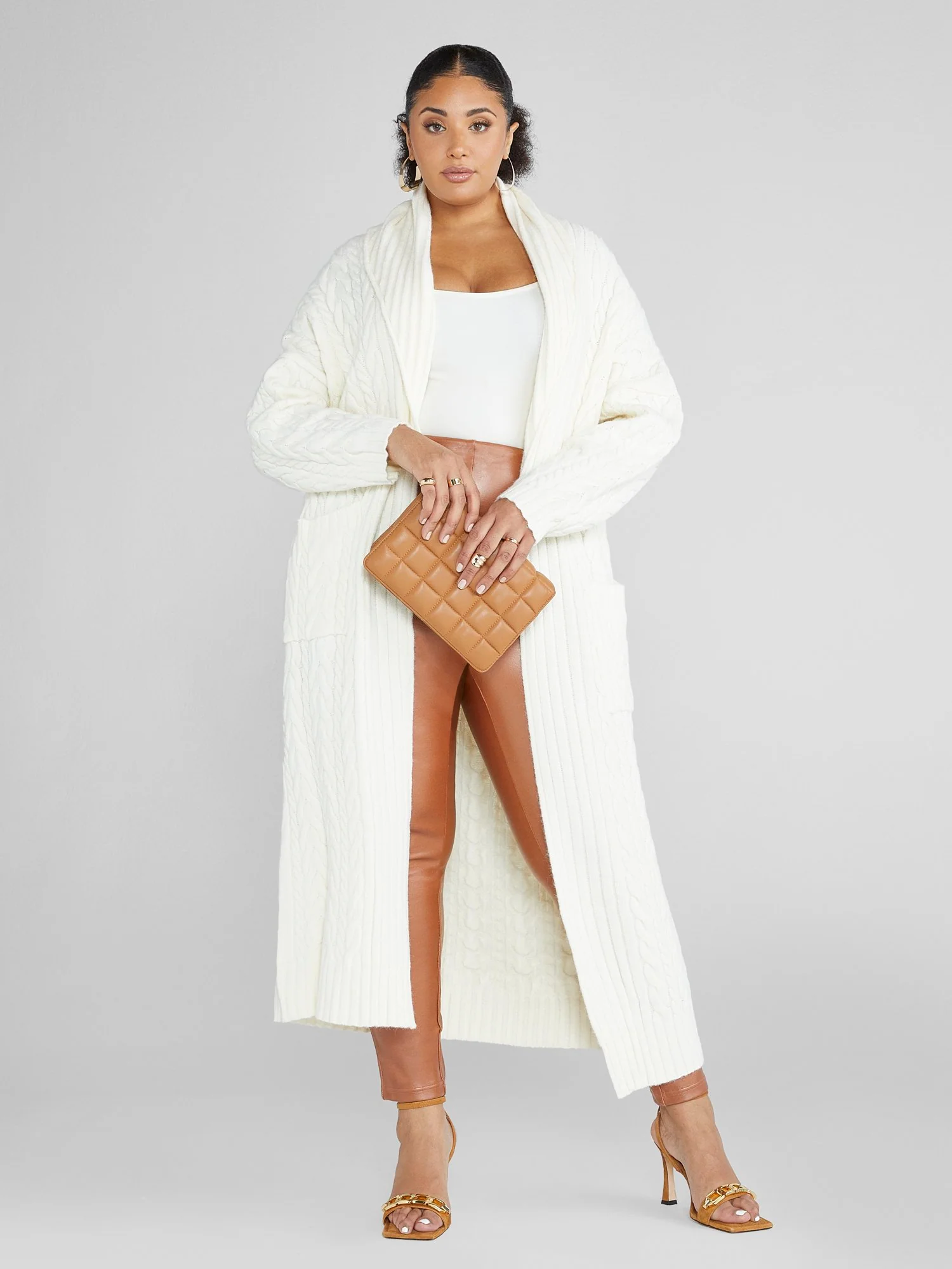 Martine Cable Knit Maxi Cardigan - Image 5