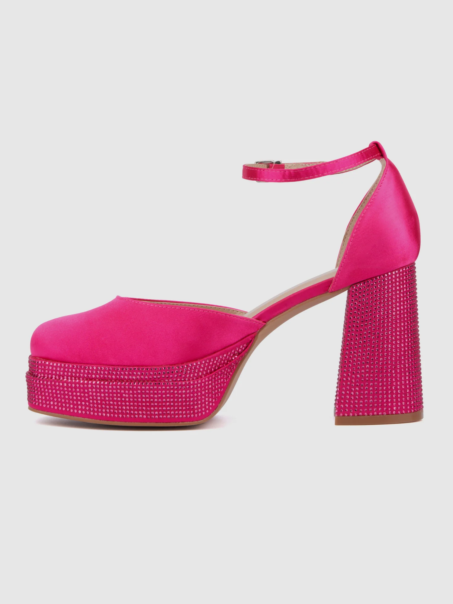 Martine Wide Width Satin Gem Detail Platform Heels - Image 15