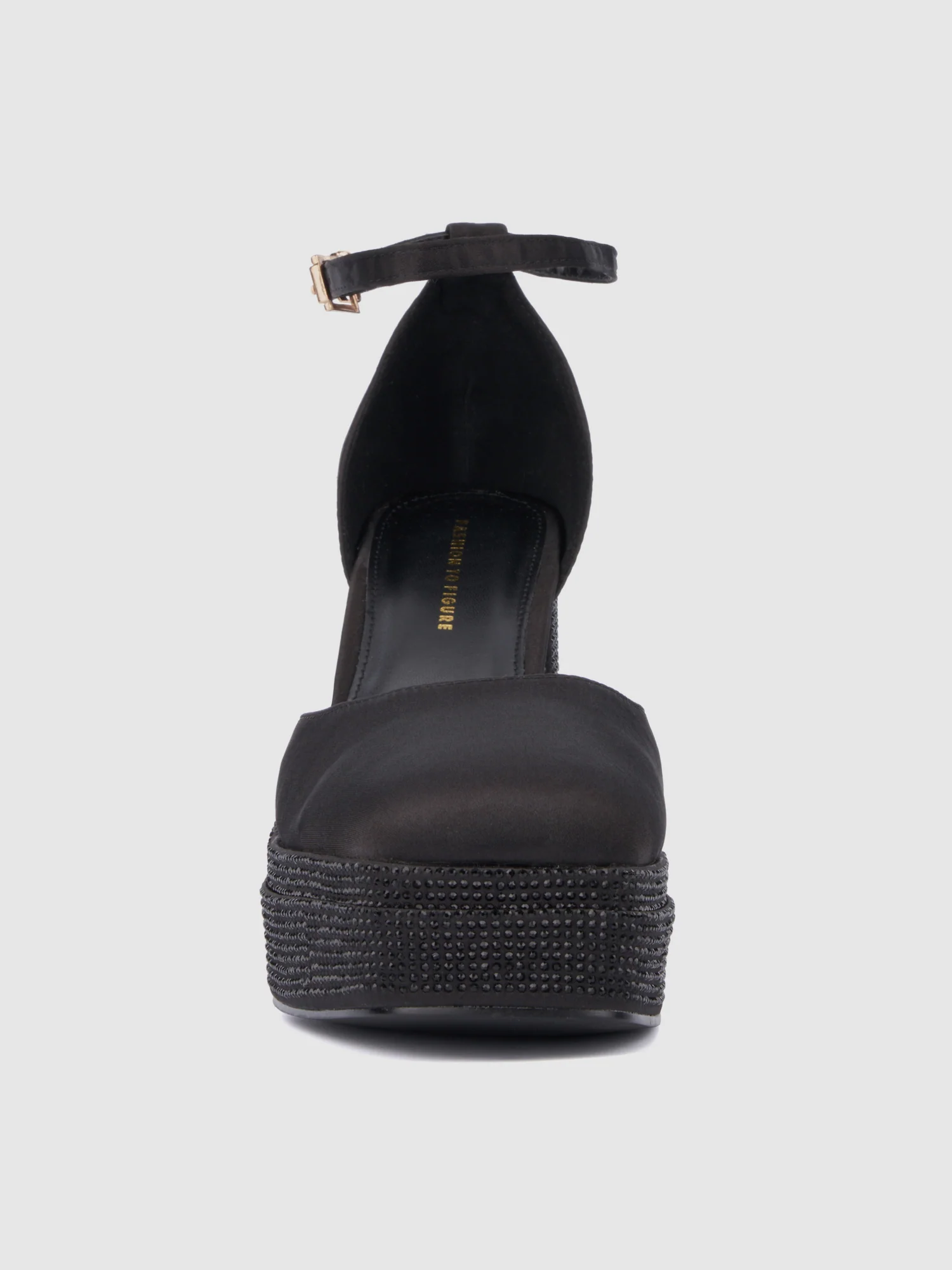 Martine Wide Width Satin Gem Detail Platform Heels - Image 5